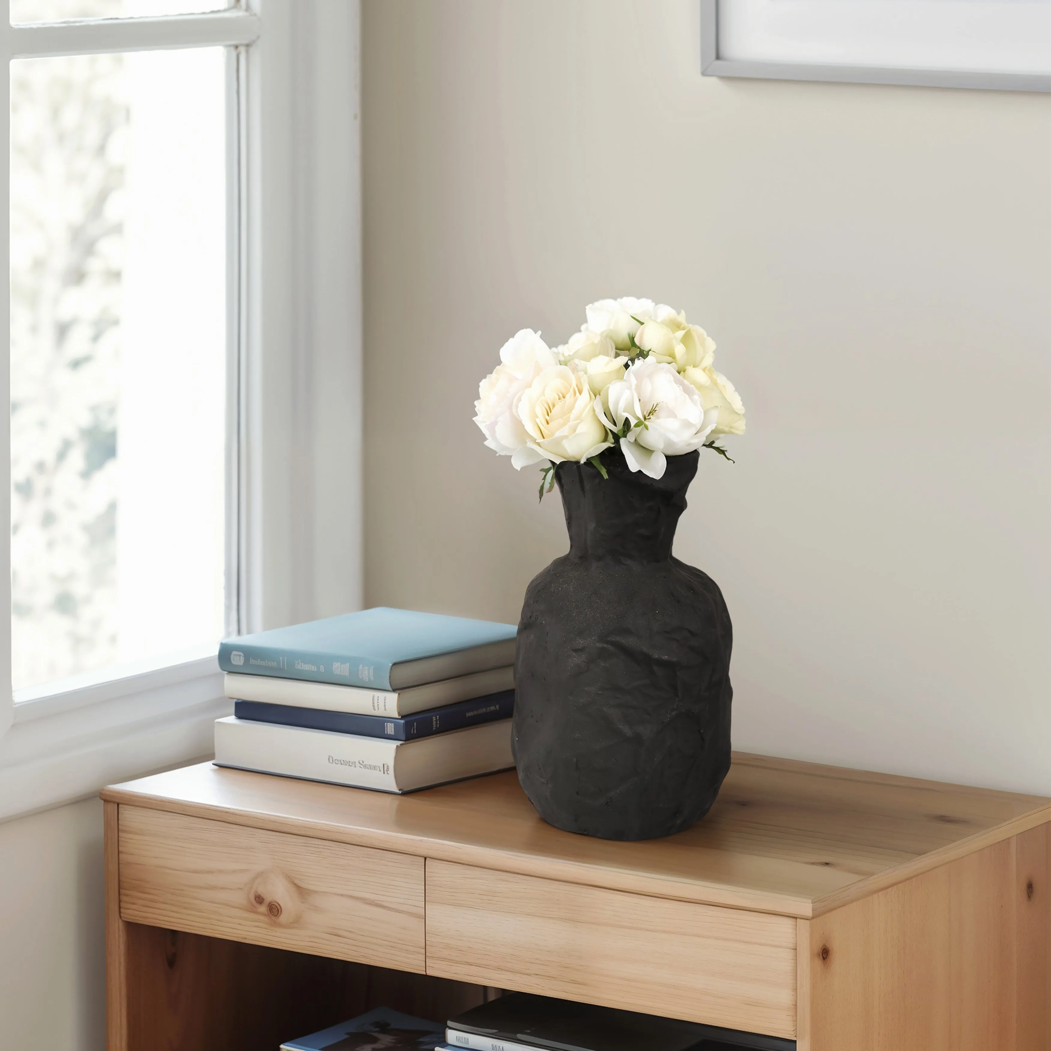 14" Cleo Large Black Ecomix Vase