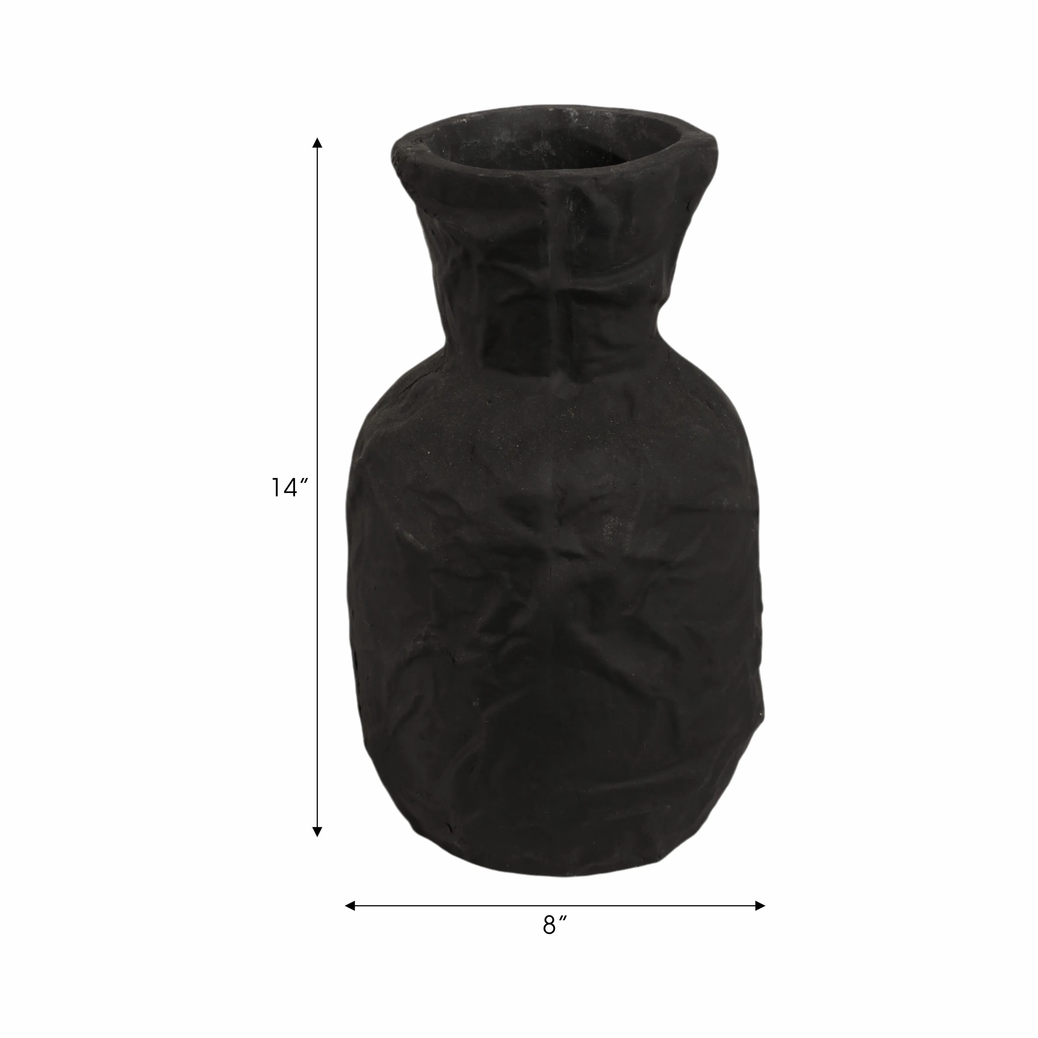 14" Cleo Large Black Ecomix Vase