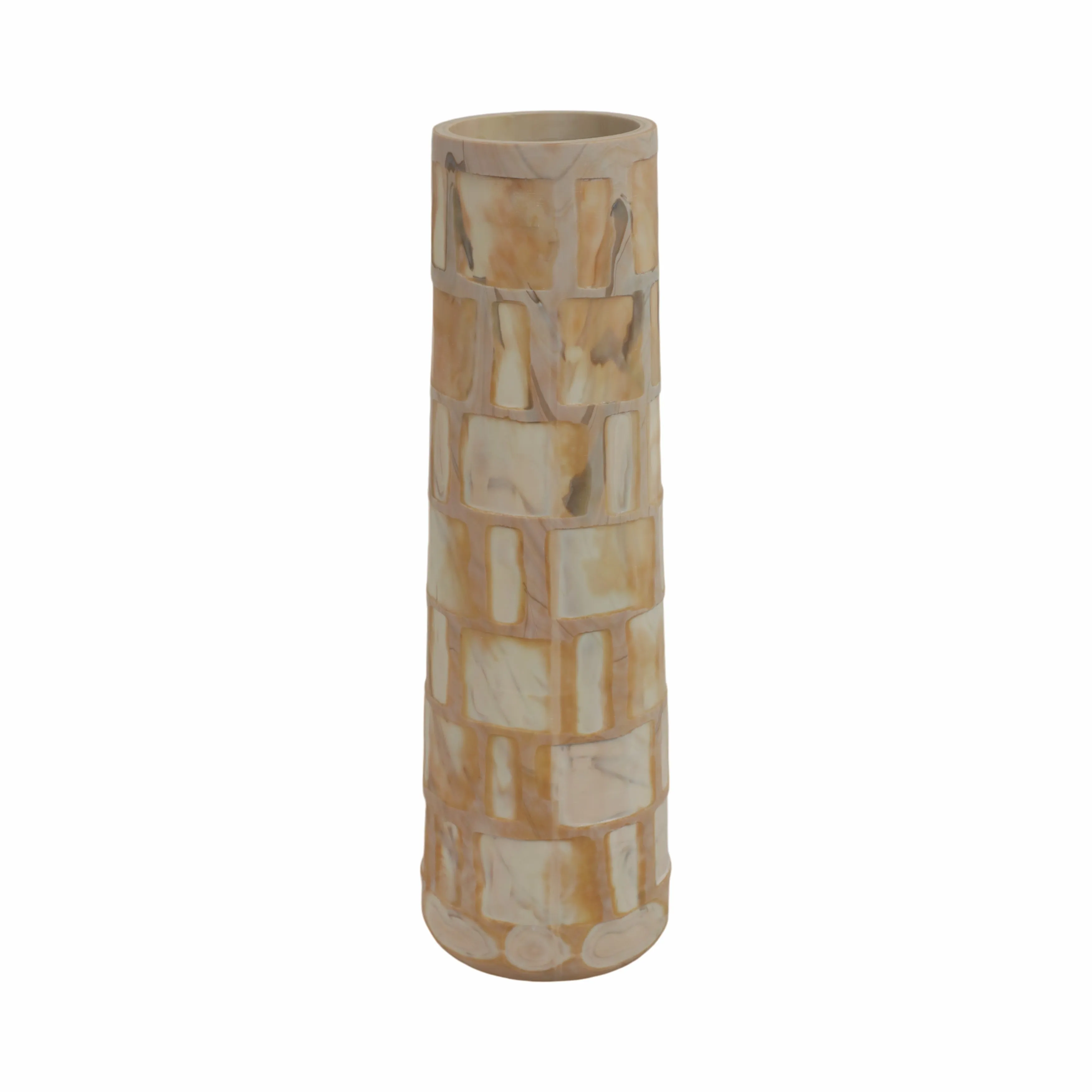 14" Savu Medium Brown Glass Vase