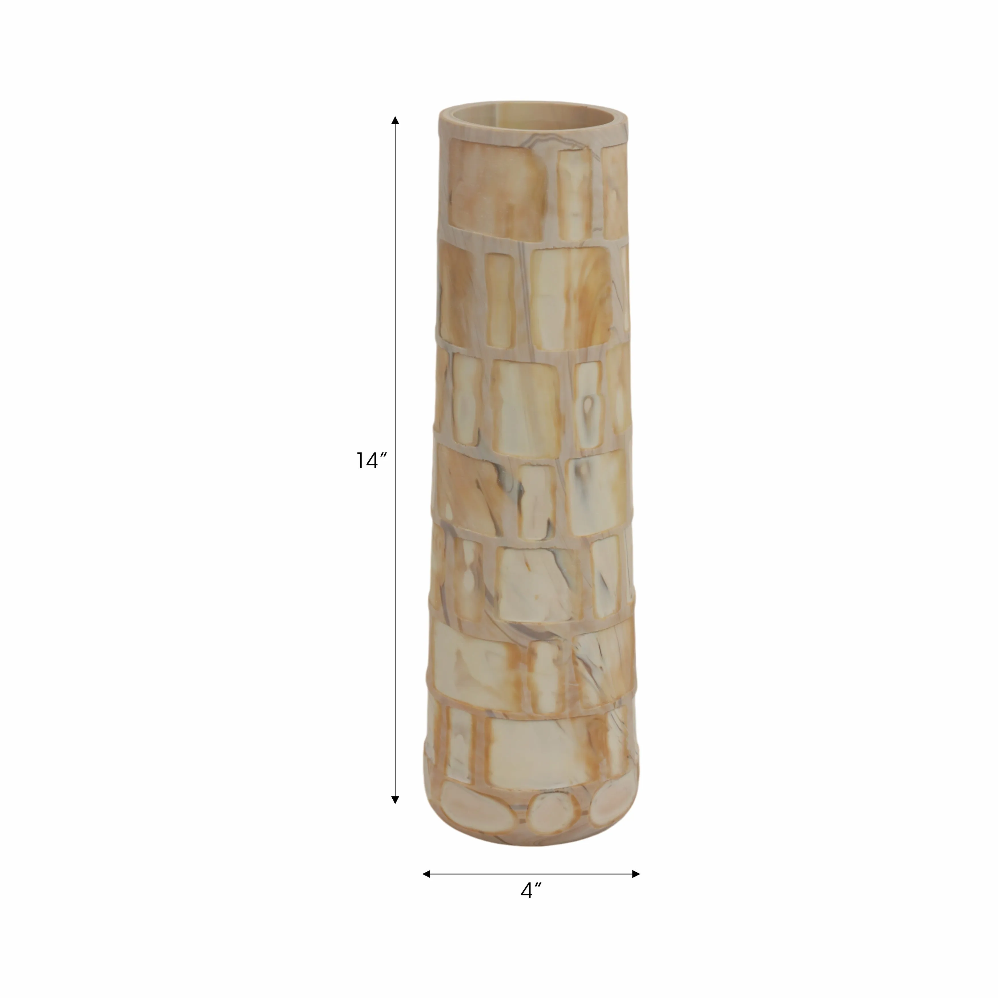 14" Savu Medium Brown Glass Vase