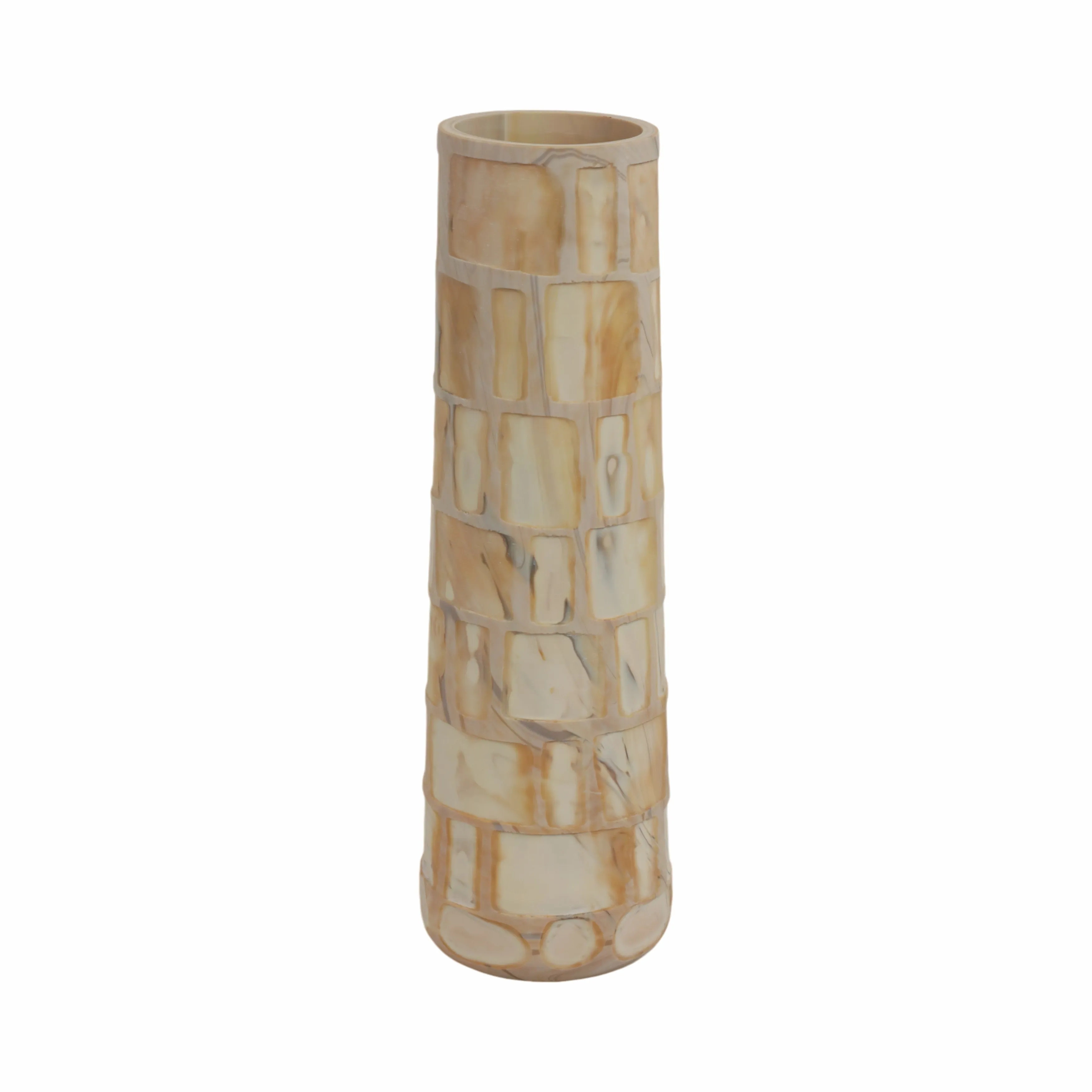 14" Savu Medium Brown Glass Vase