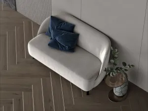 155x75x47cm light beige boucl sofa