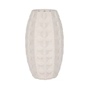 15" Alexander 3d Printed Vase, Ivory/beige