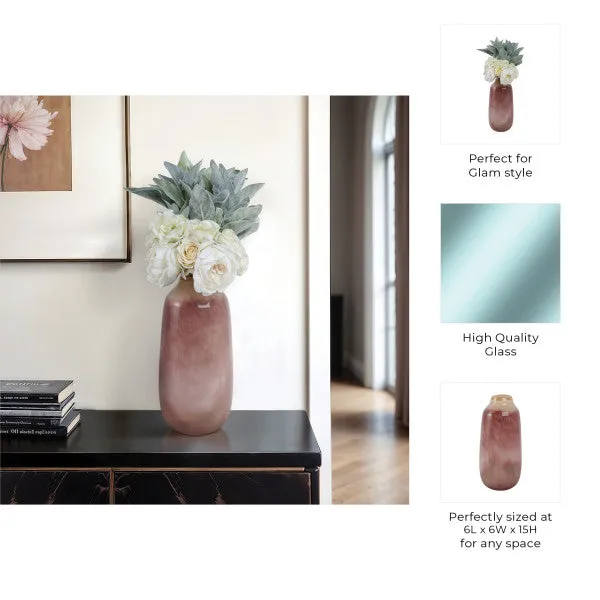 15" KANO LARGE MAUVE GLASS VASE