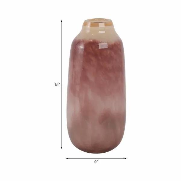 15" KANO LARGE MAUVE GLASS VASE