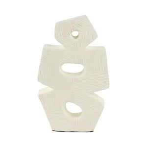 15" Terracotta Abstract Sculpture, Ivory