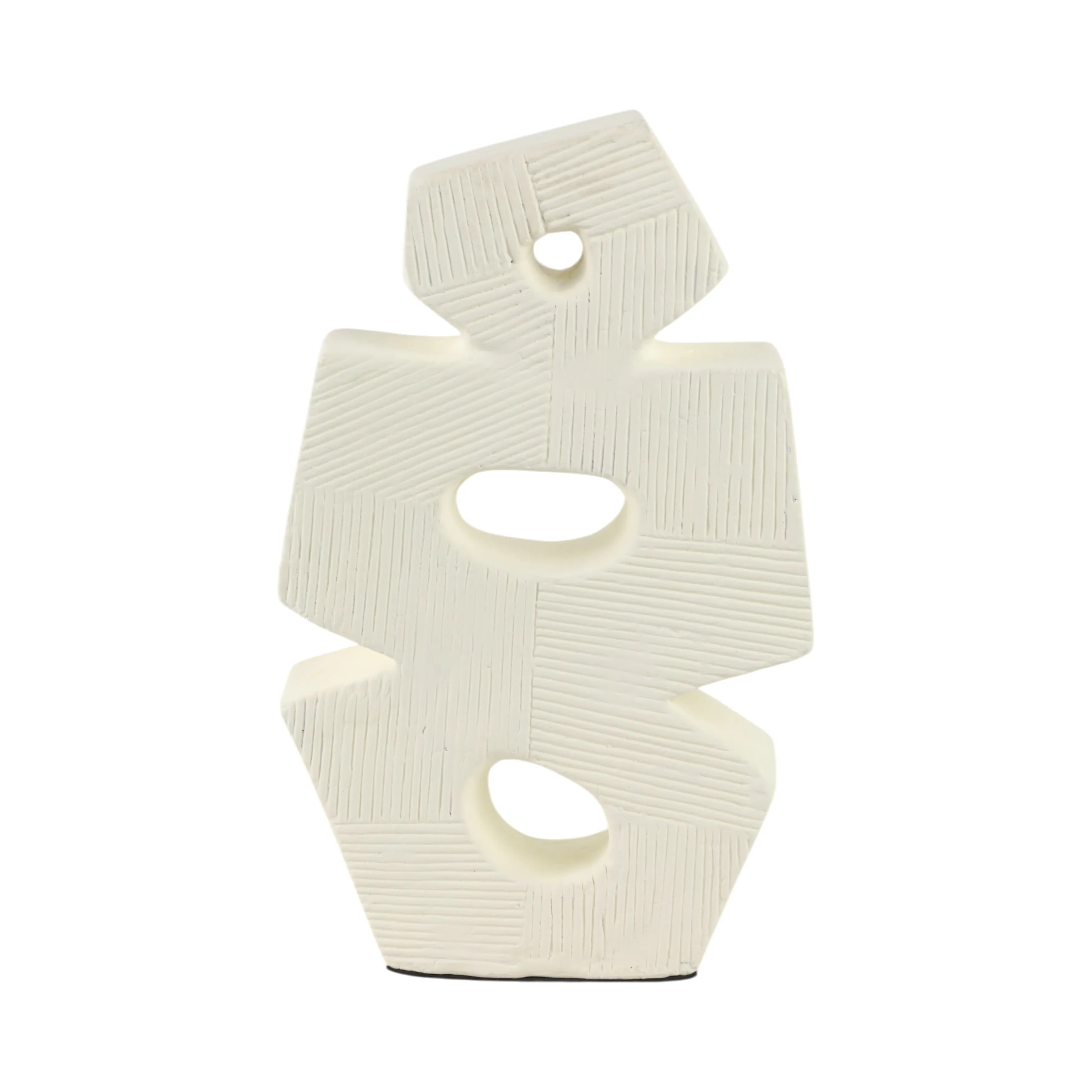 15" Terracotta Abstract Sculpture, Ivory