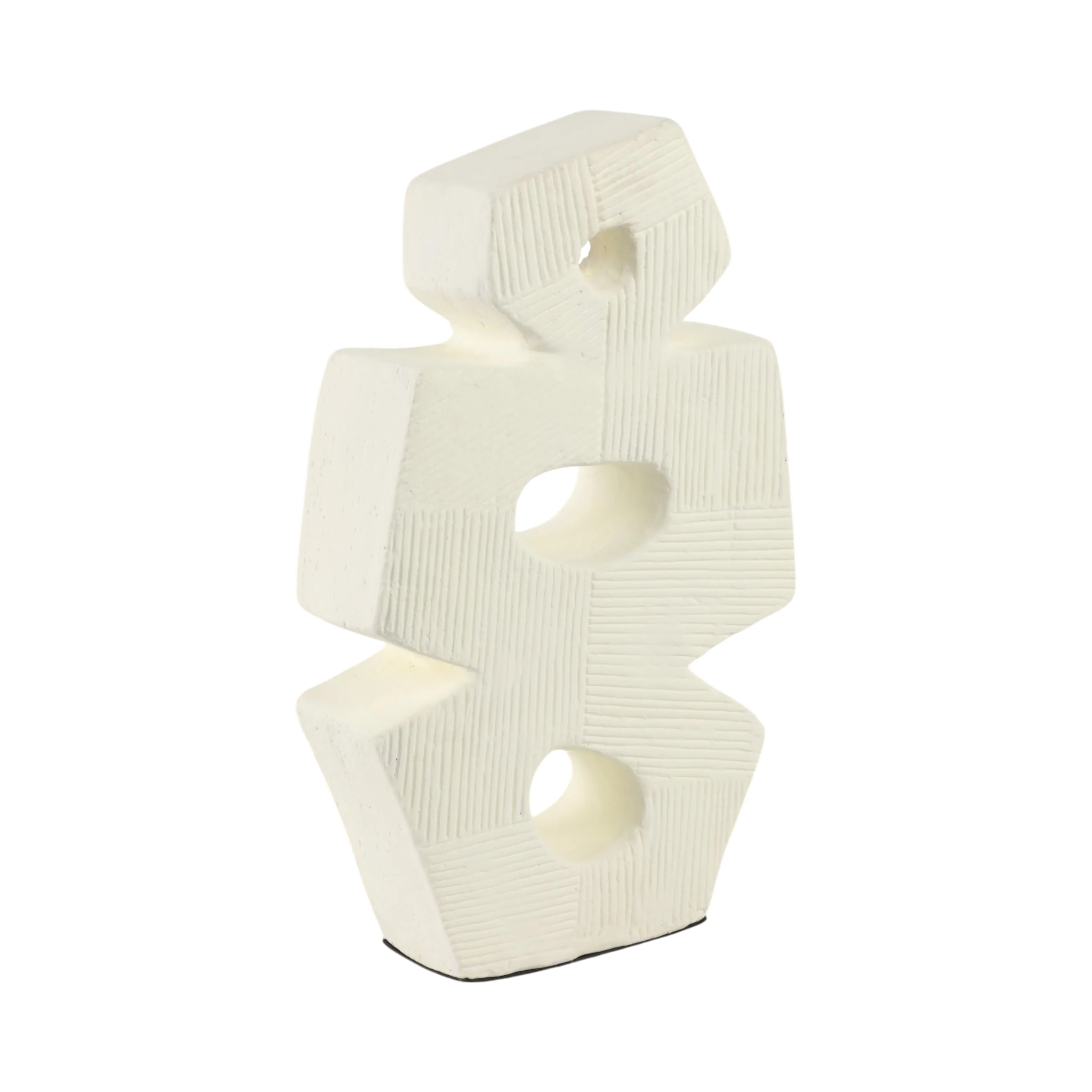 15" Terracotta Abstract Sculpture, Ivory