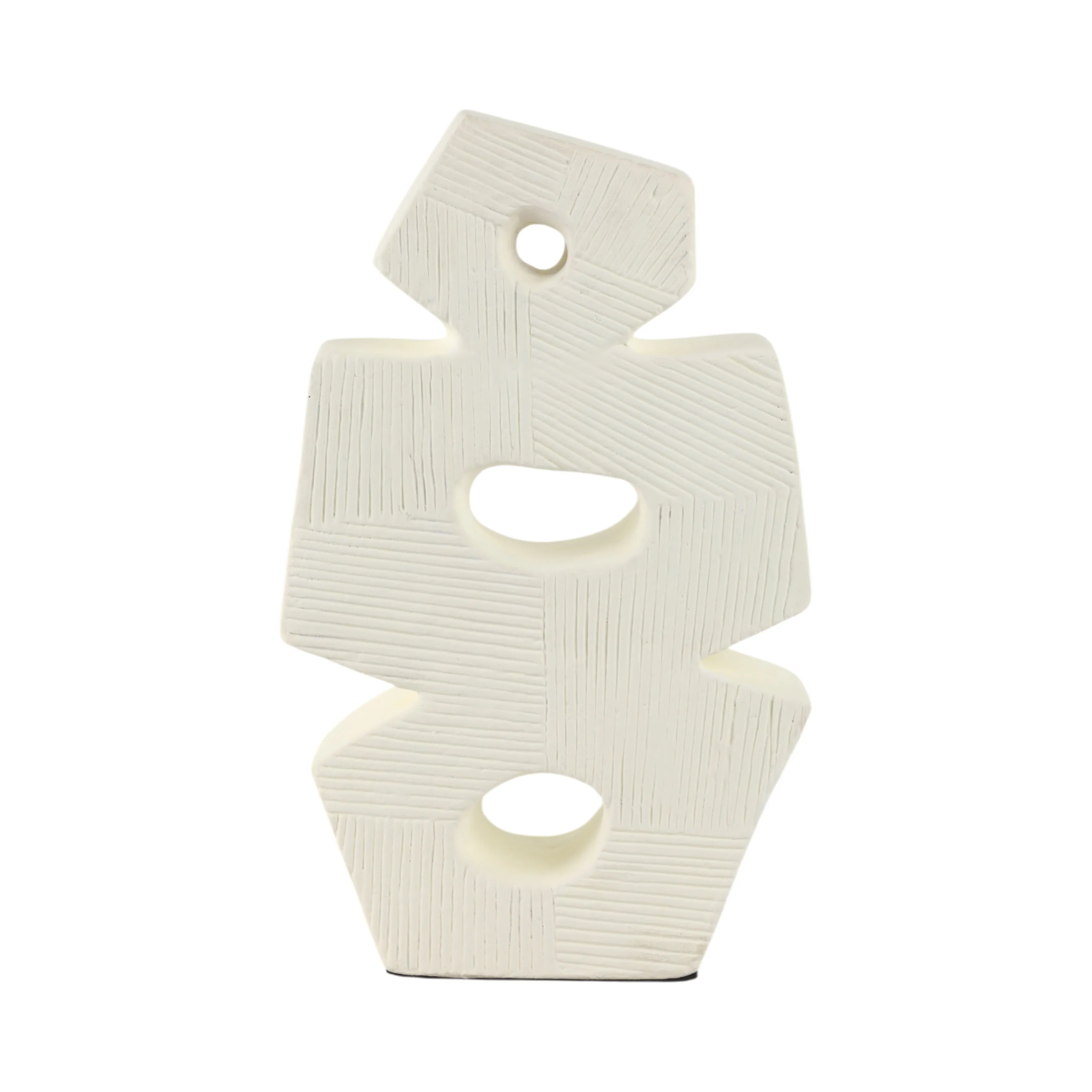 15" Terracotta Abstract Sculpture, Ivory