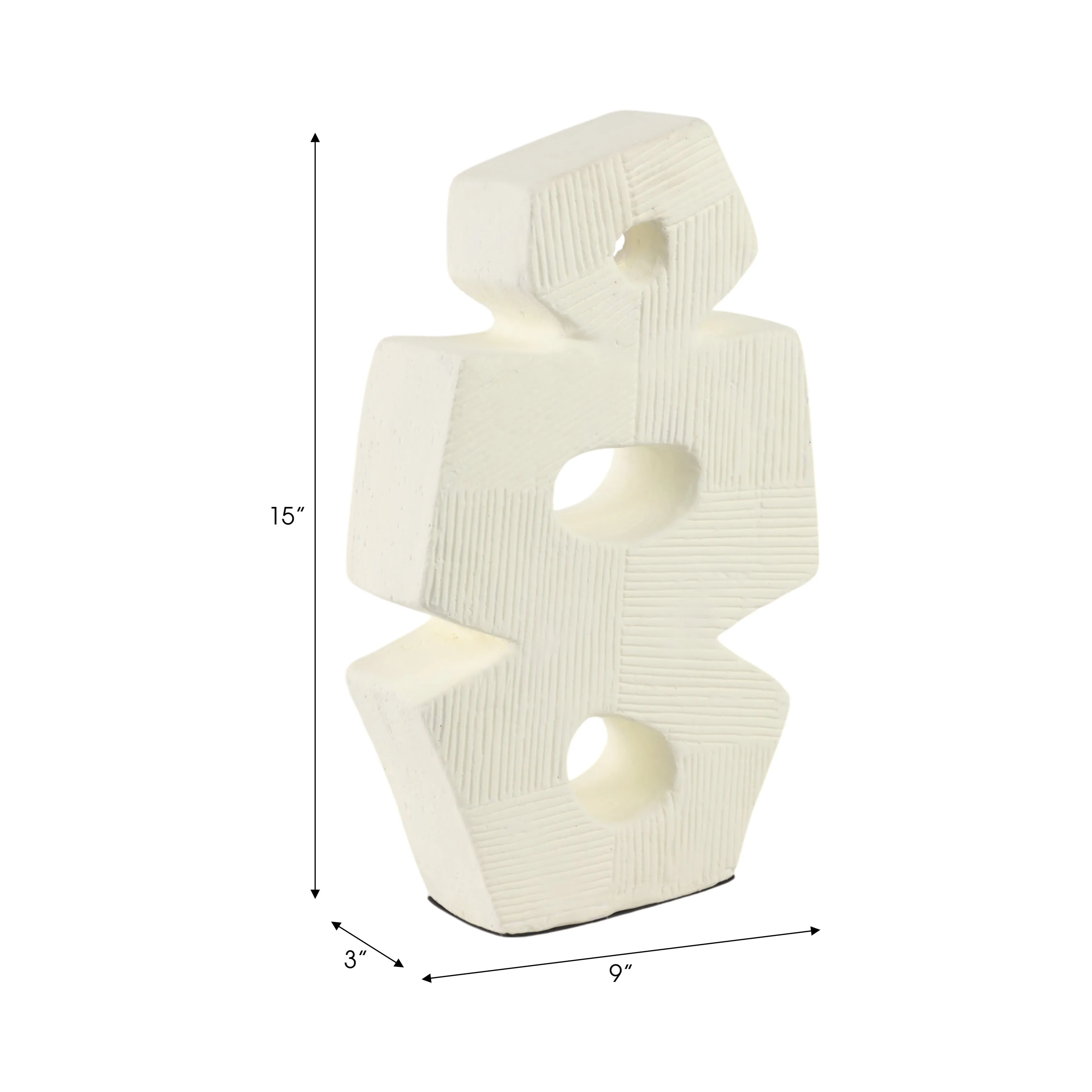 15" Terracotta Abstract Sculpture, Ivory