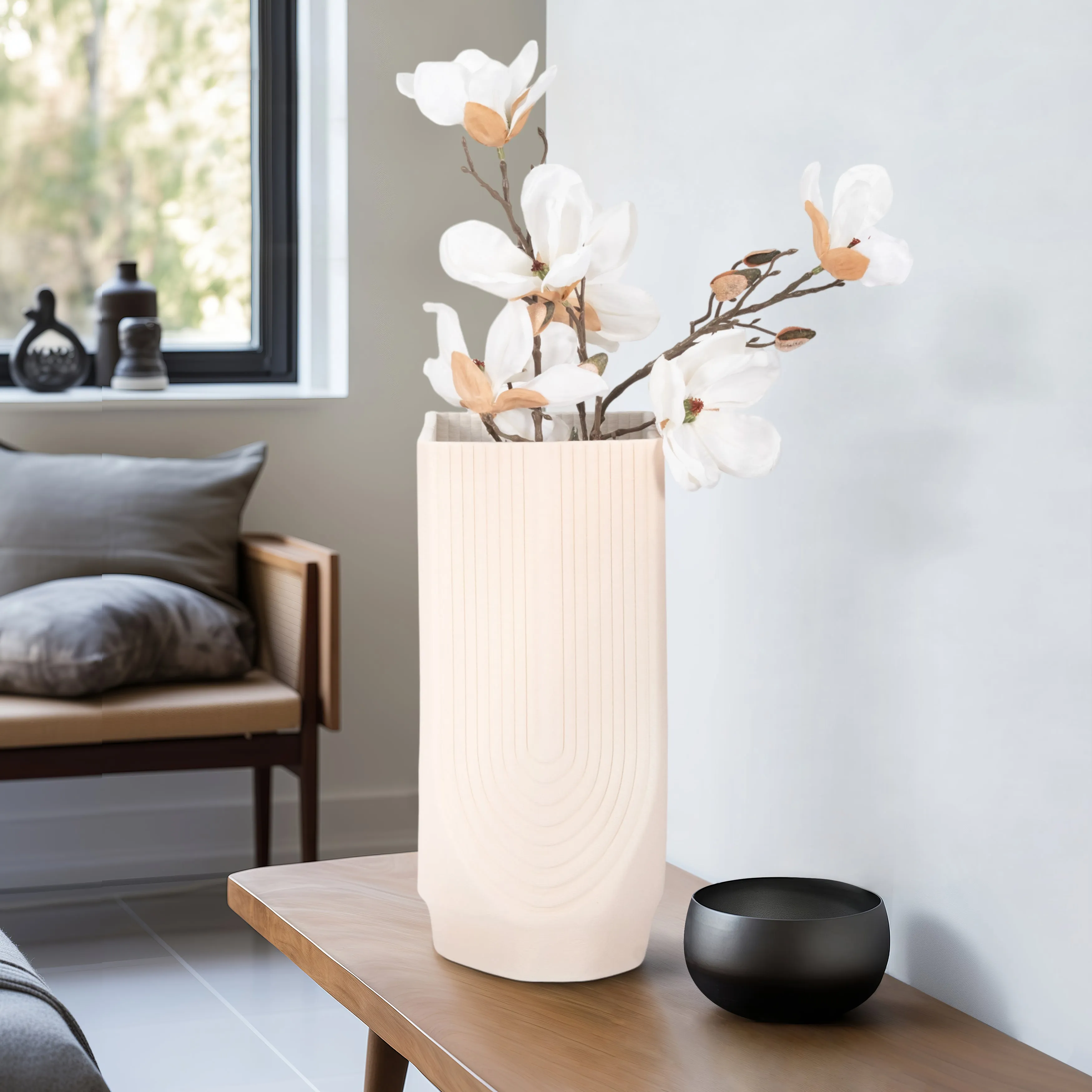 16" CORSICA 3D PRINTED VASE, ROSE SMOKE