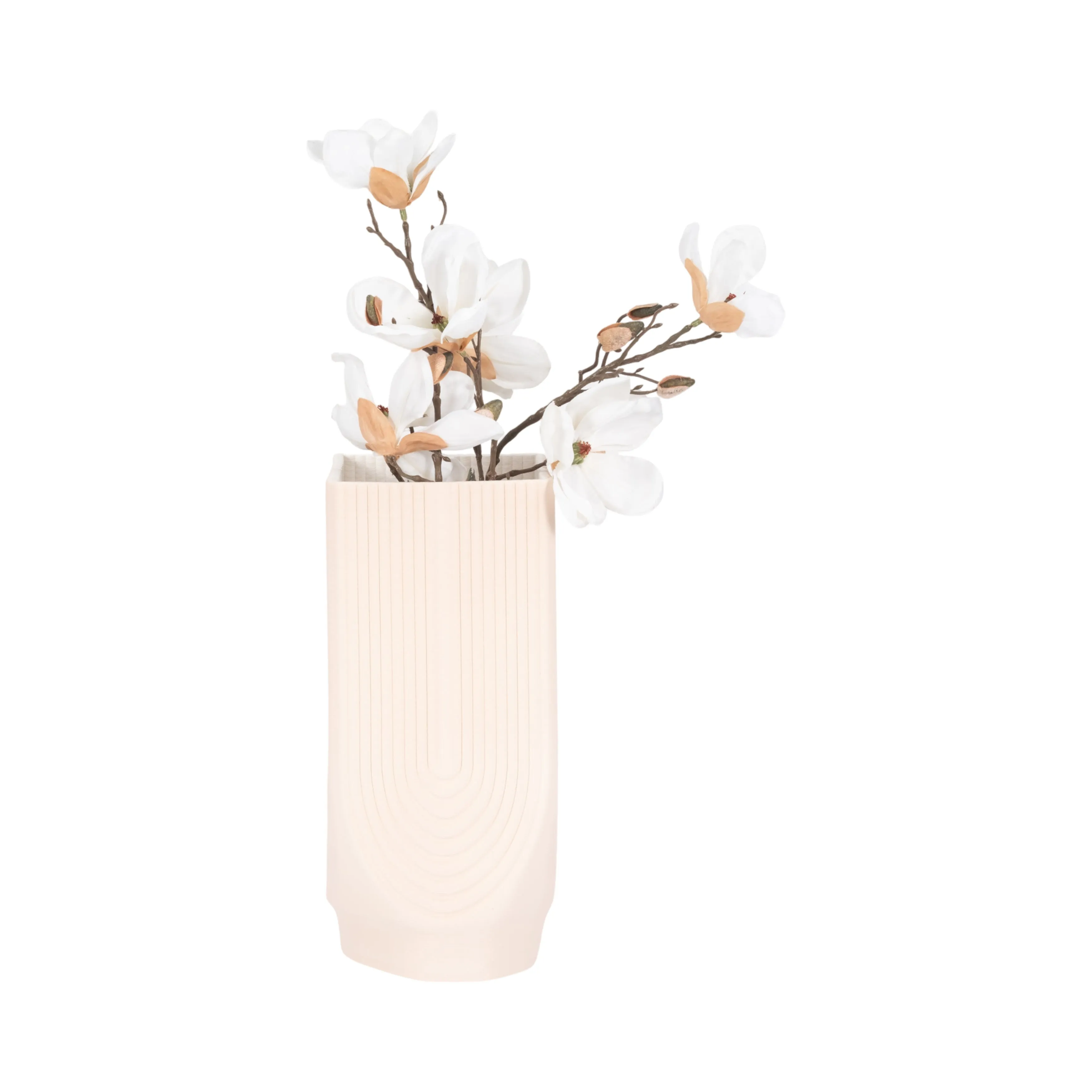 16" CORSICA 3D PRINTED VASE, ROSE SMOKE