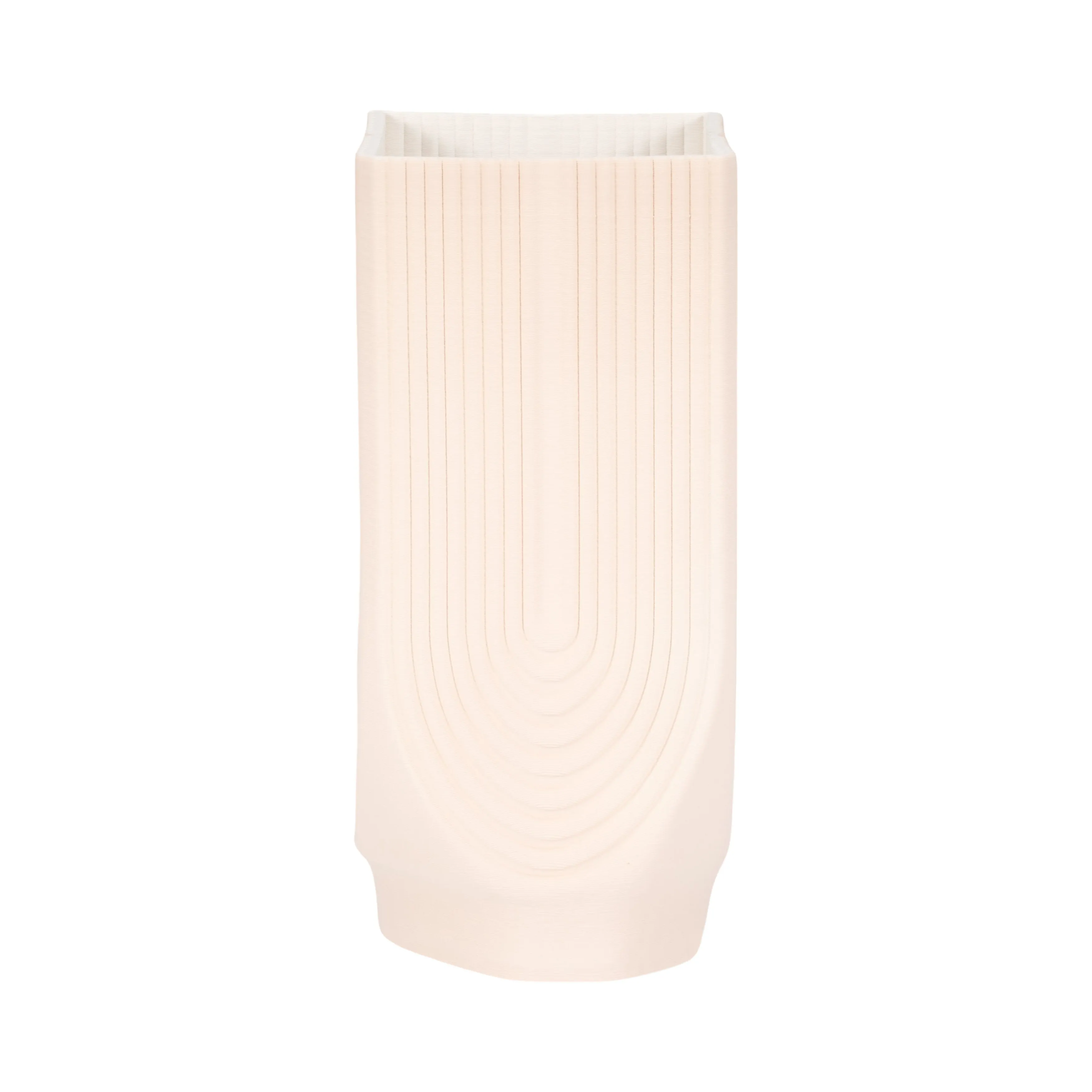 16" CORSICA 3D PRINTED VASE, ROSE SMOKE