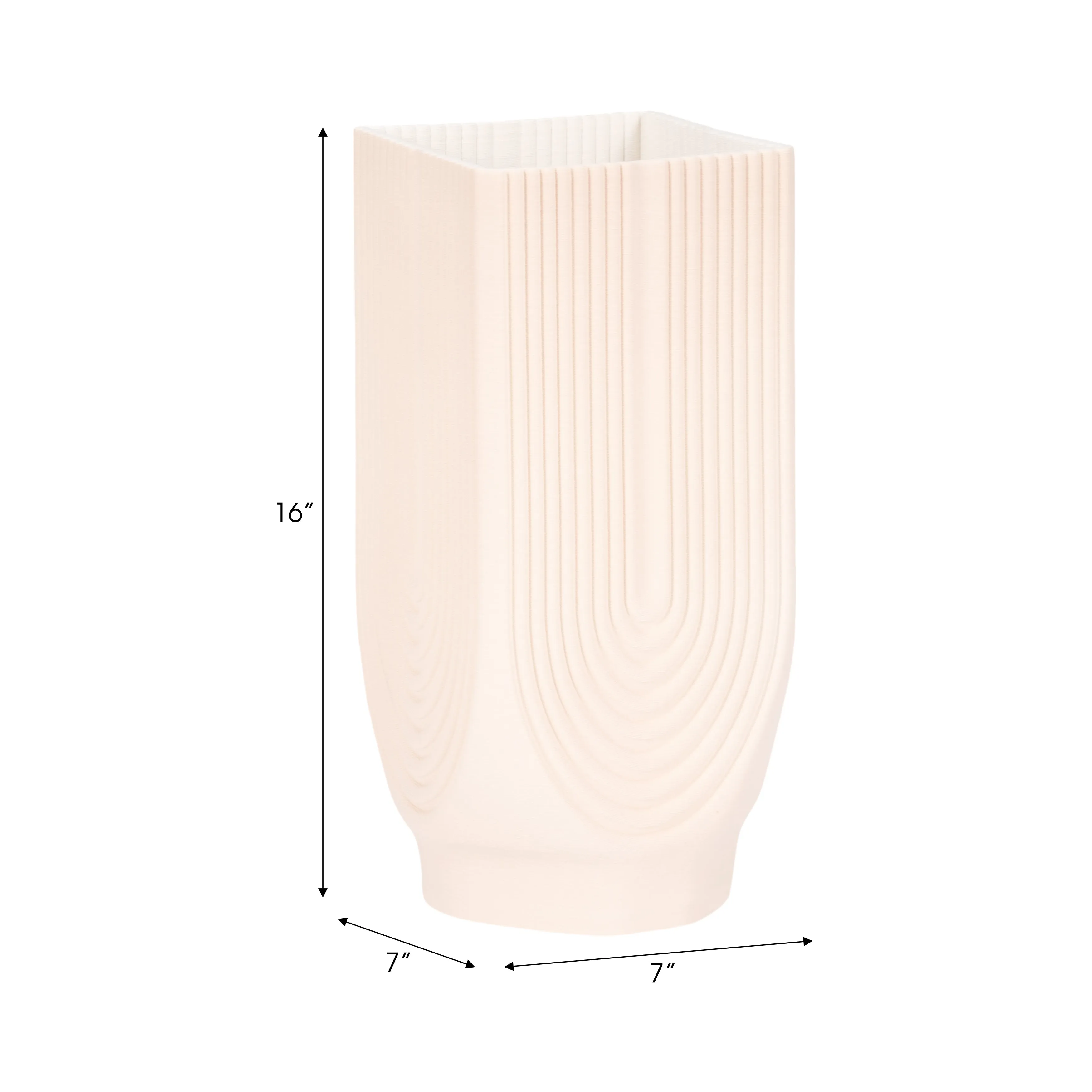 16" CORSICA 3D PRINTED VASE, ROSE SMOKE