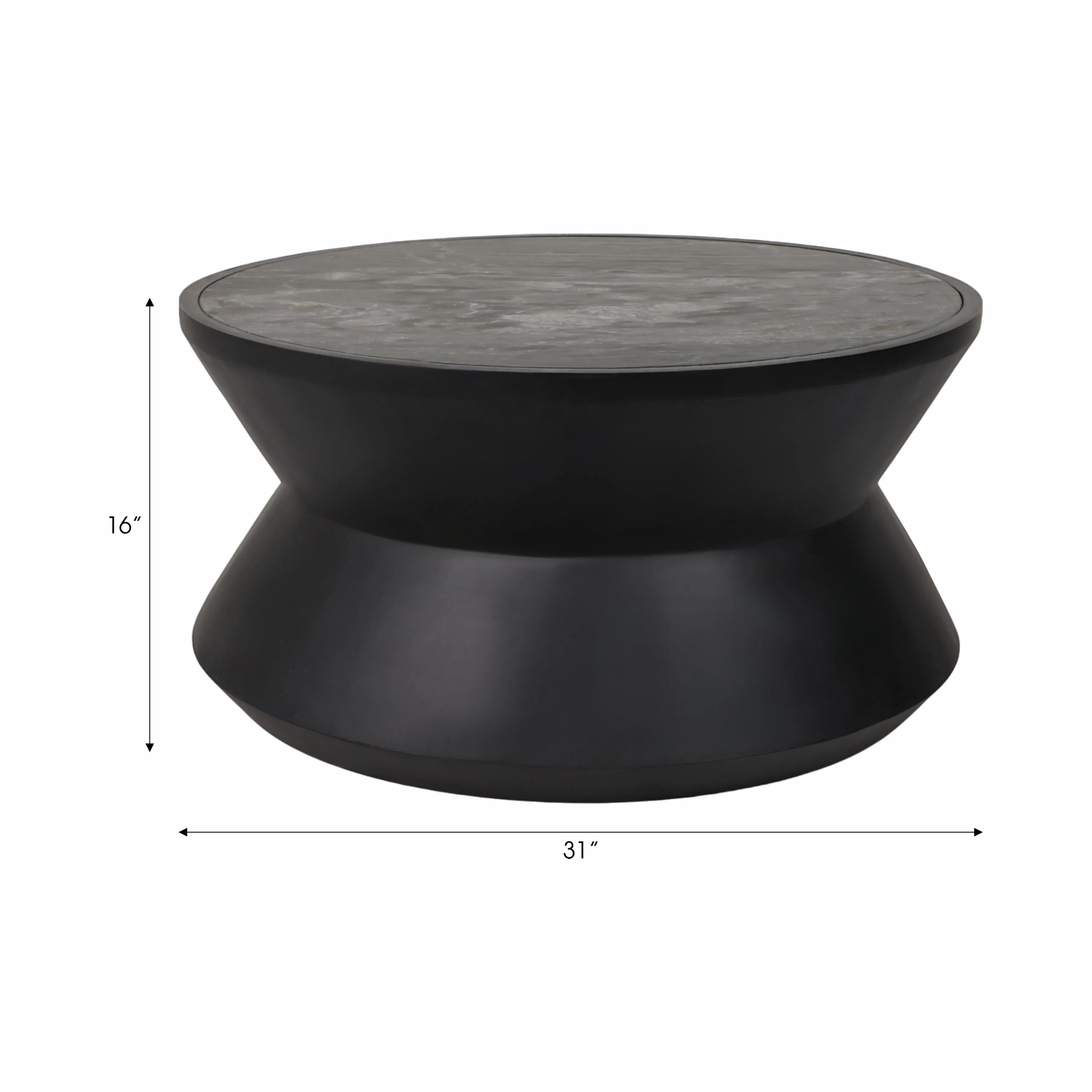 16" Crestly Black Coffee Table