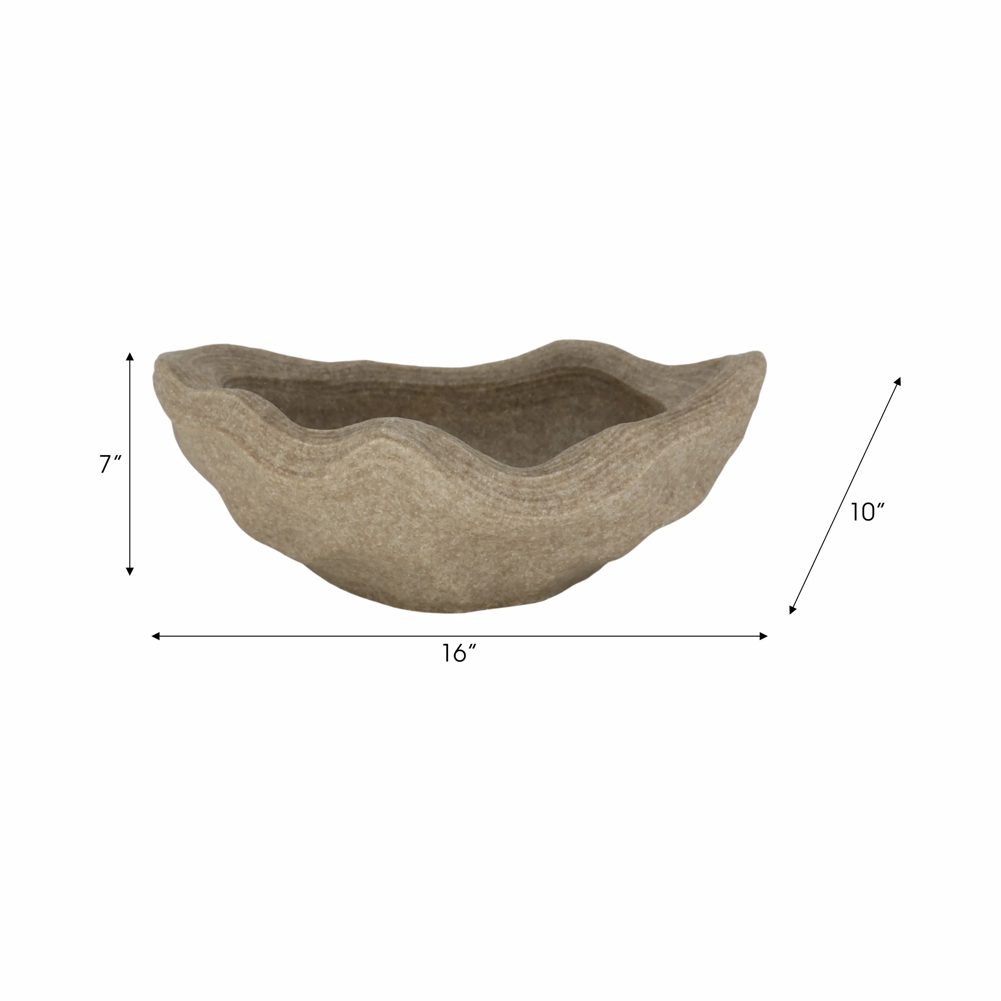 16" Flowood Brown Quartz Resin Bowl