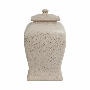 16" Townsend Small Lidded Jar, Beige