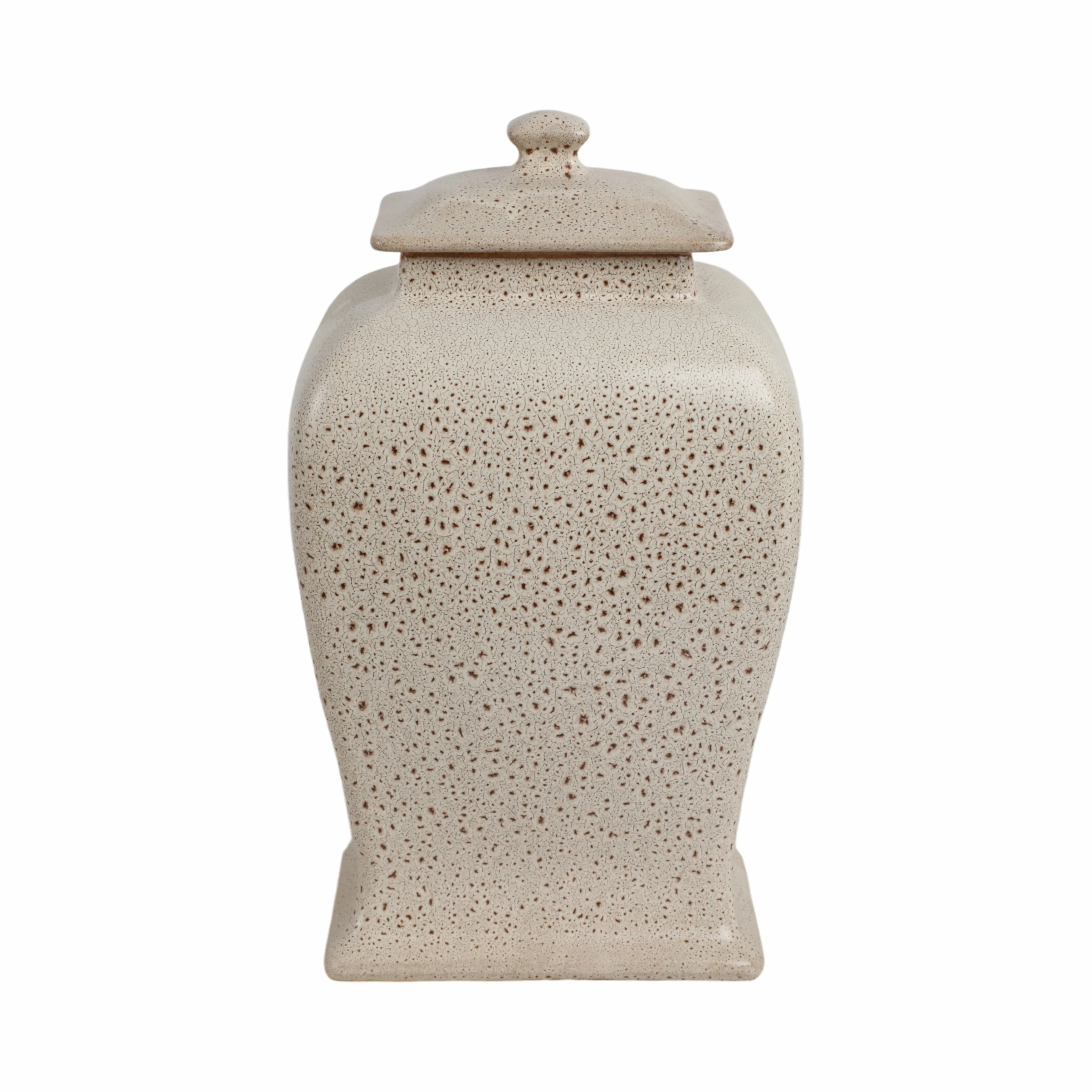 16" Townsend Small Lidded Jar, Beige