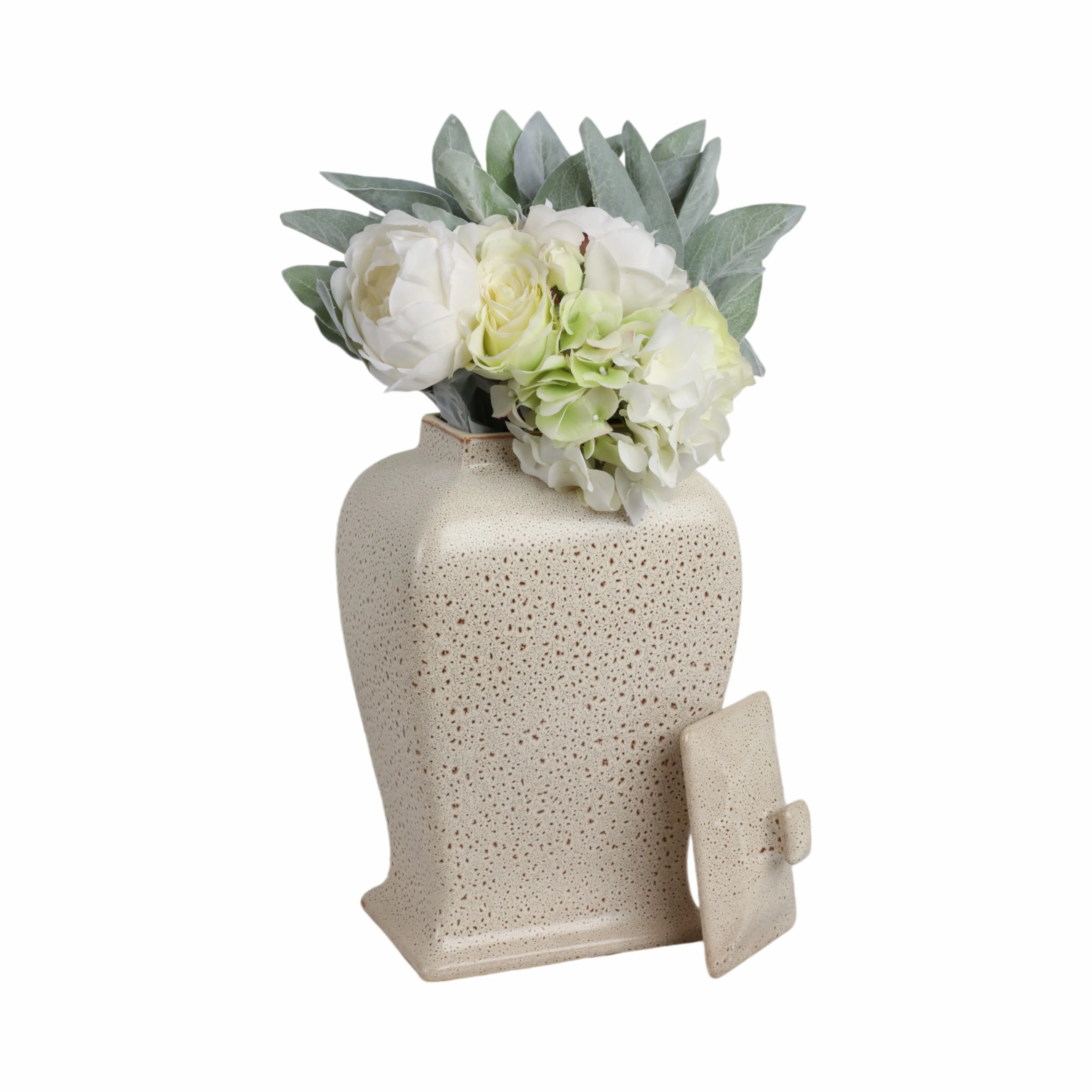 16" Townsend Small Lidded Jar, Beige