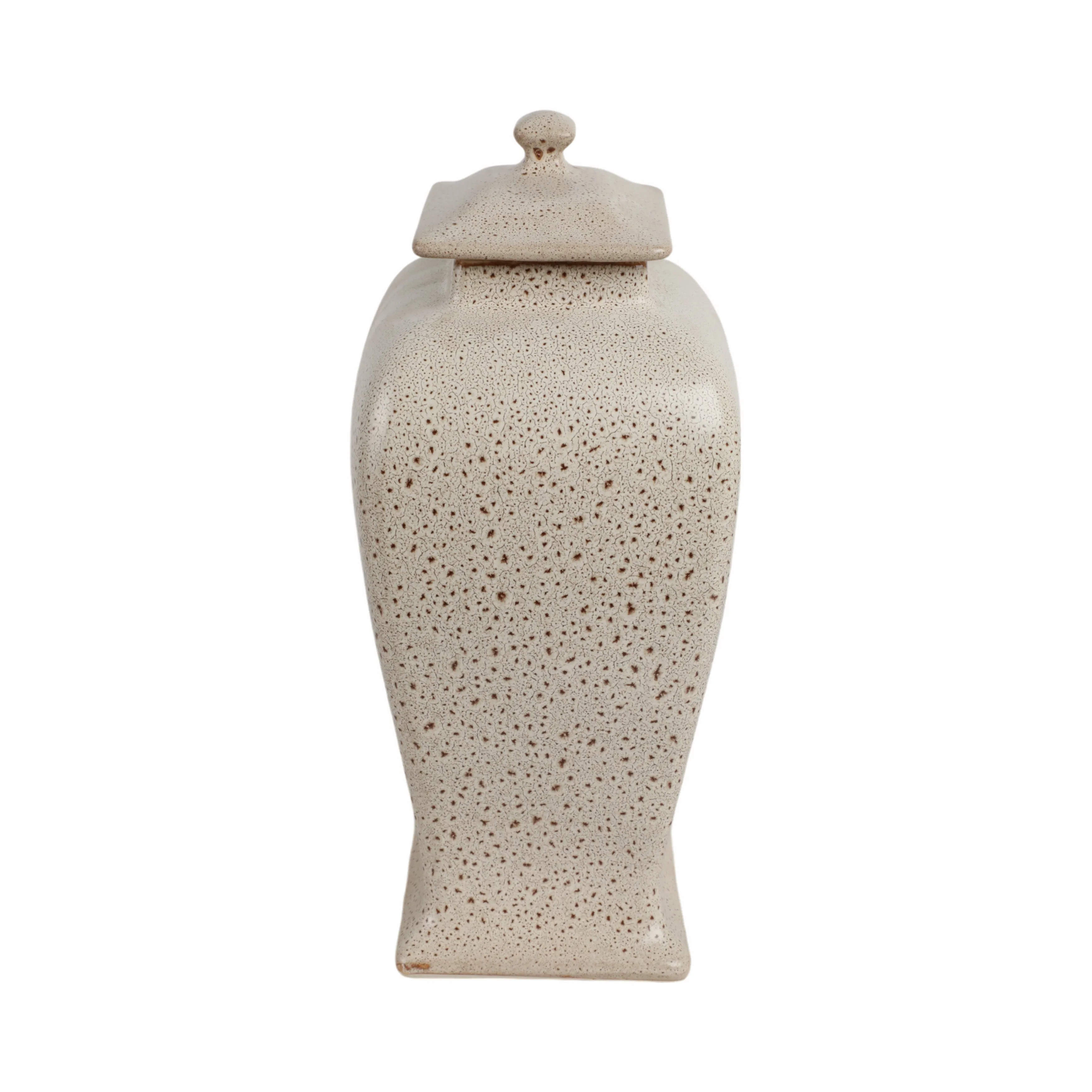 16" Townsend Small Lidded Jar, Beige