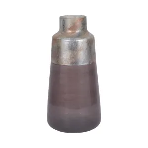 17" 2-tone Glass Vase, Grey Multi