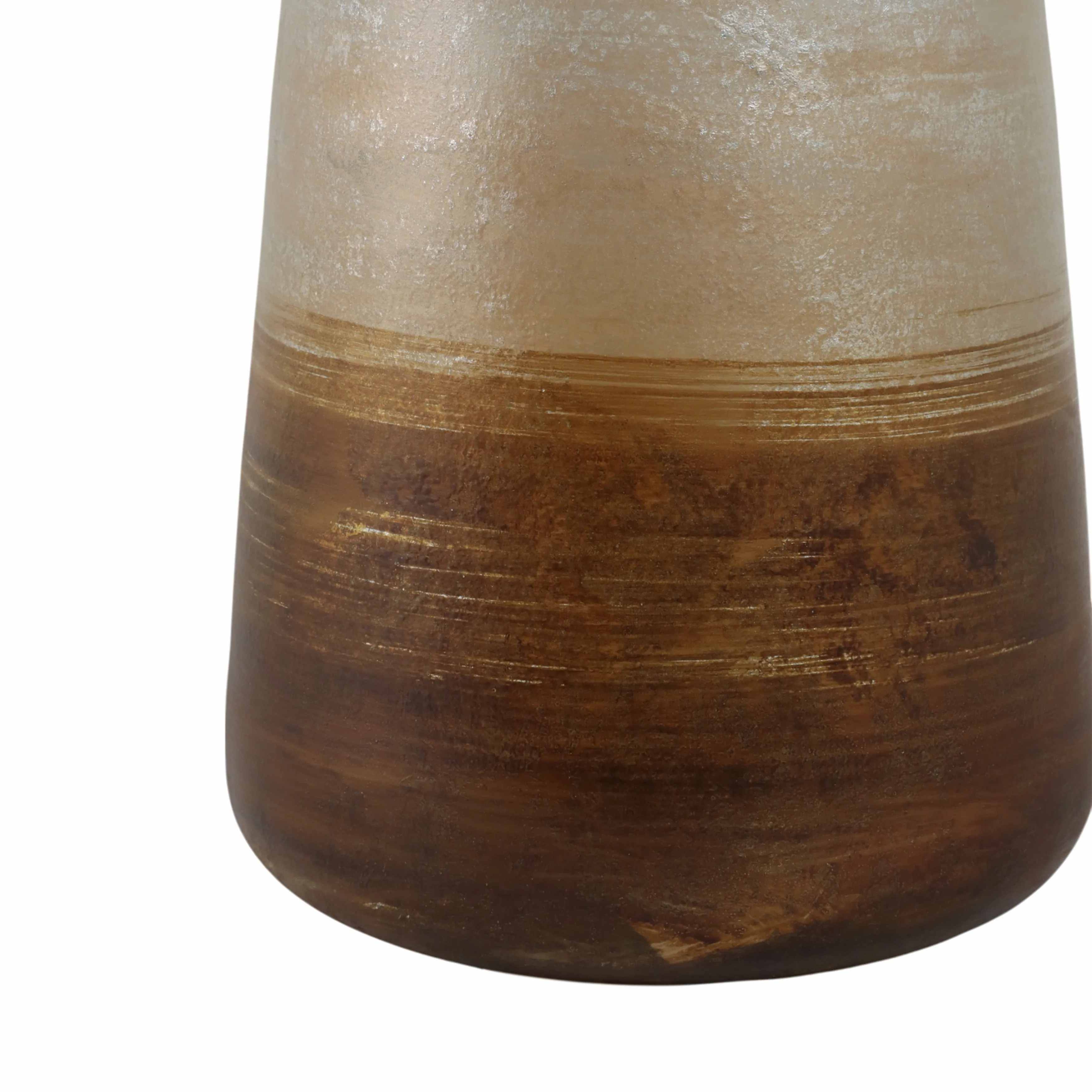 17" Gold Ombre Glass Vase, White/gold