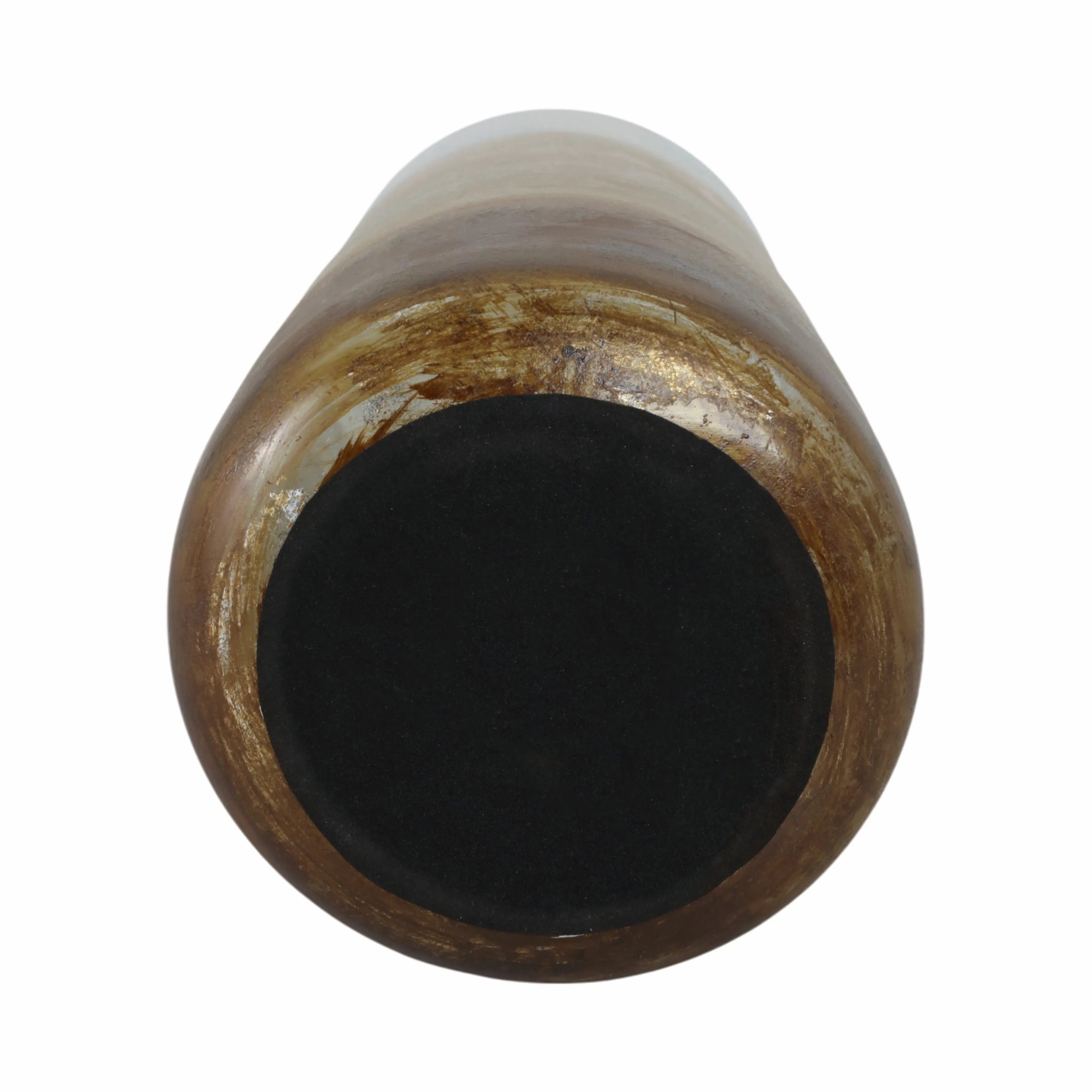 17" Gold Ombre Glass Vase, White/gold