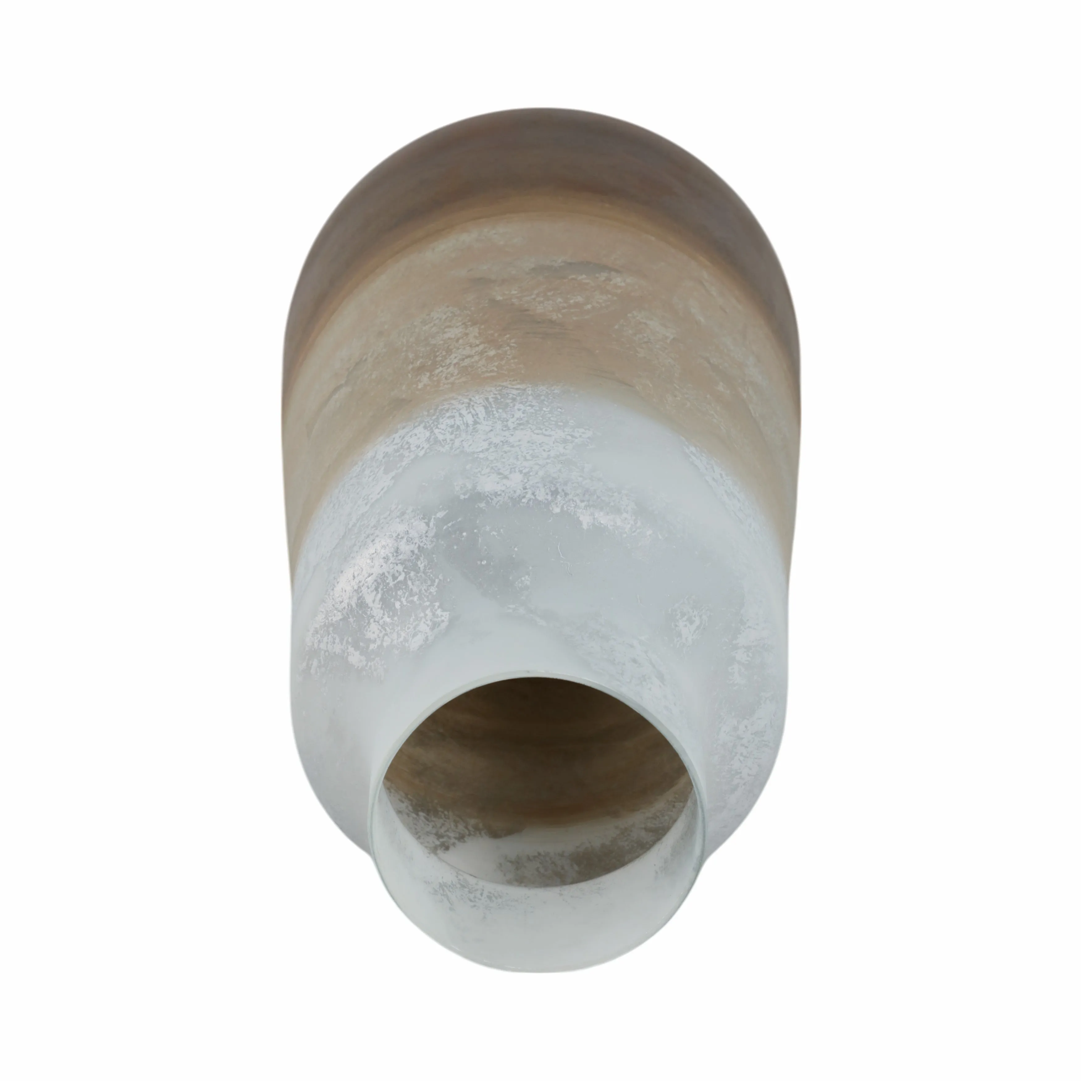 17" Gold Ombre Glass Vase, White/gold