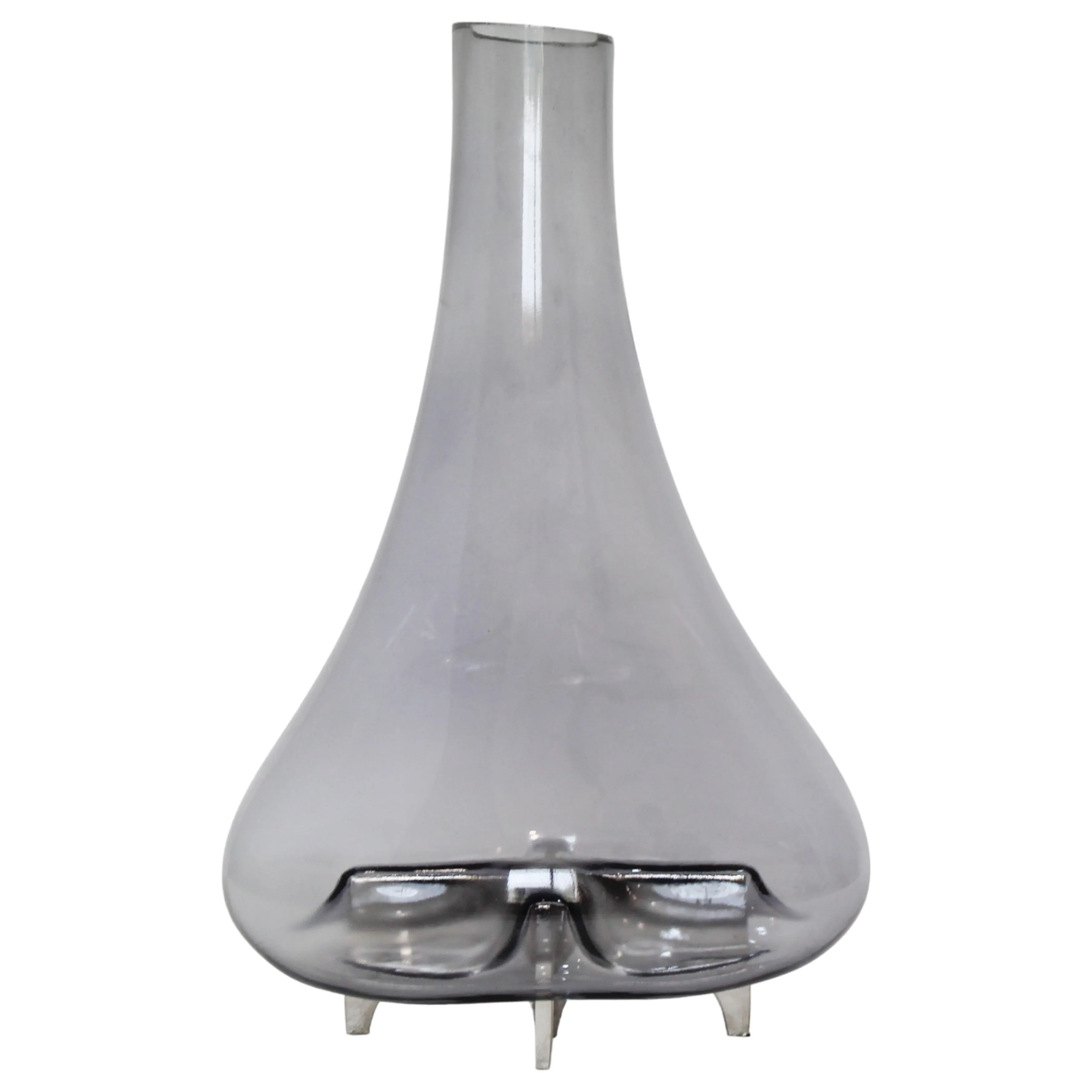 17" Raylor Large Glass Vase With Metal Base