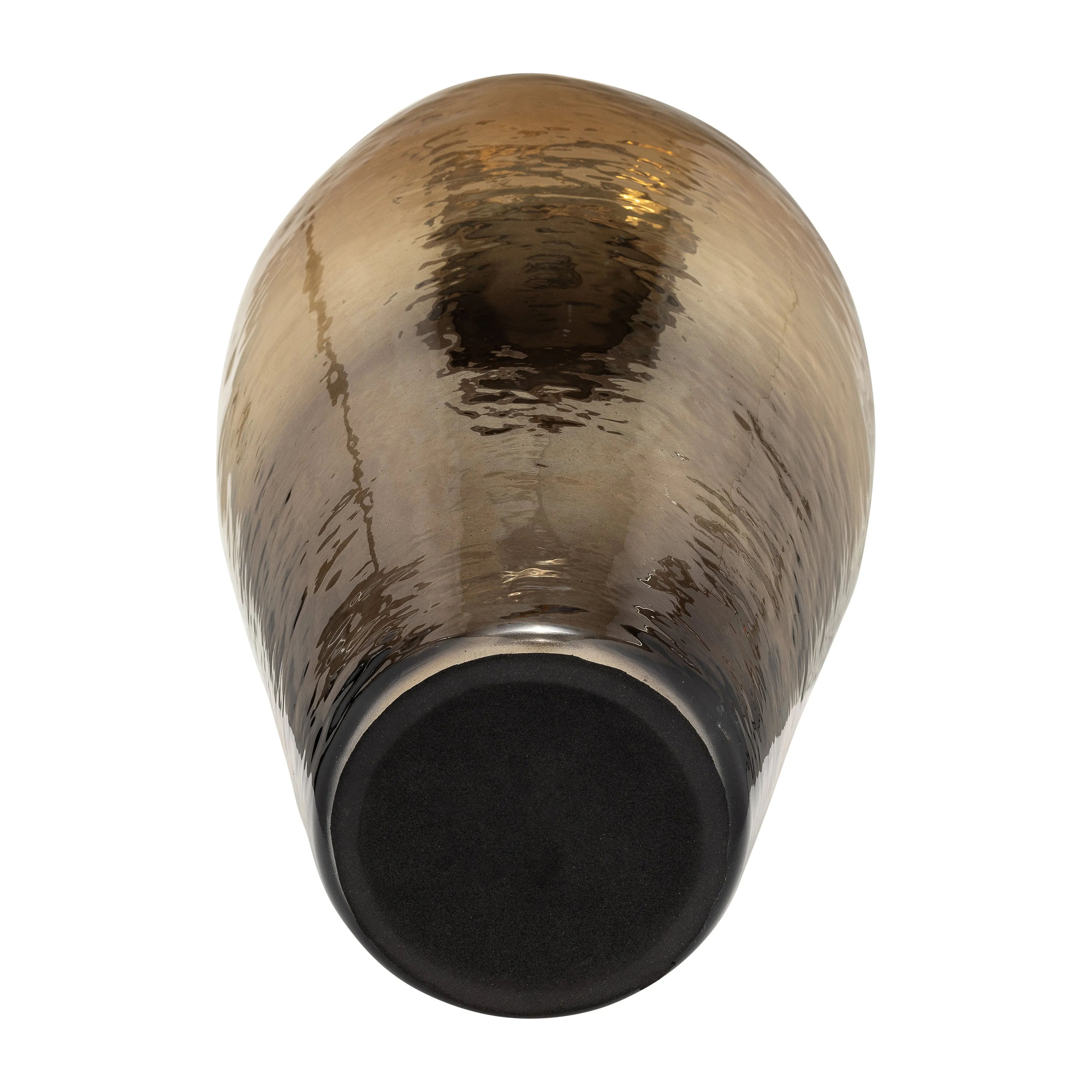 17"H METAL VASE W/ LILY LID, BRONZE