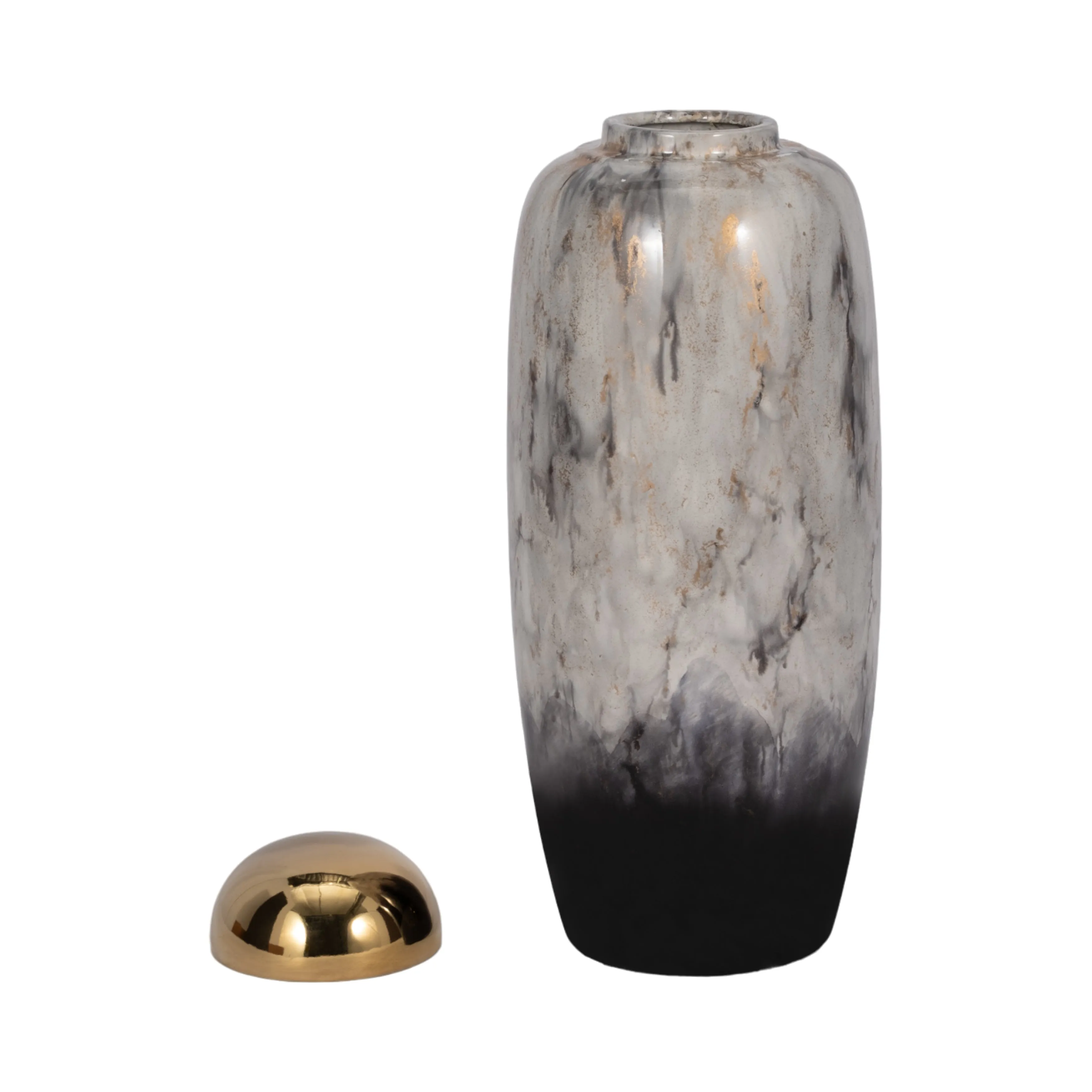 17"H URN W/ GOLD LID, MULTI