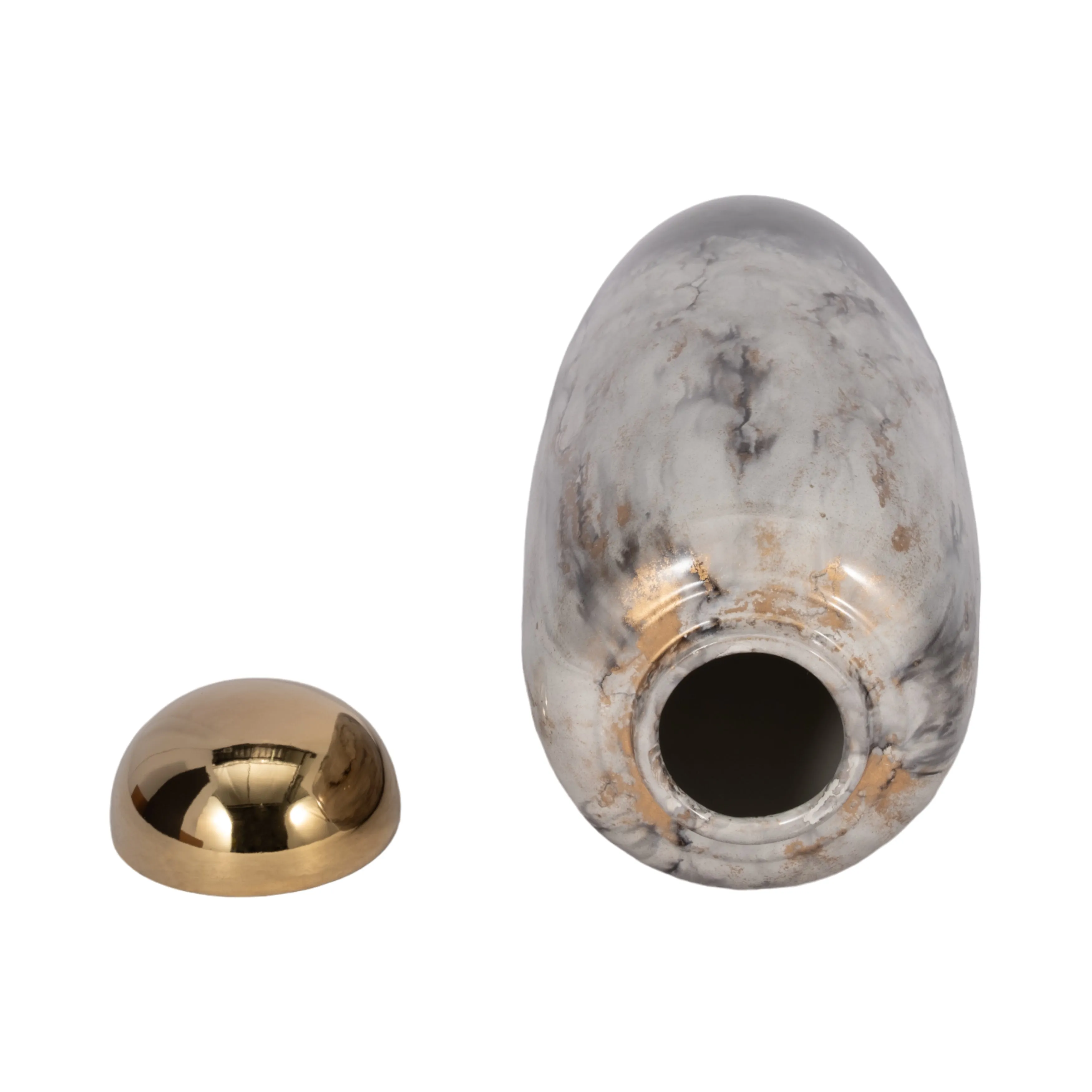 17"H URN W/ GOLD LID, MULTI