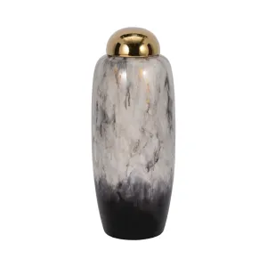 17"H URN W/ GOLD LID, MULTI