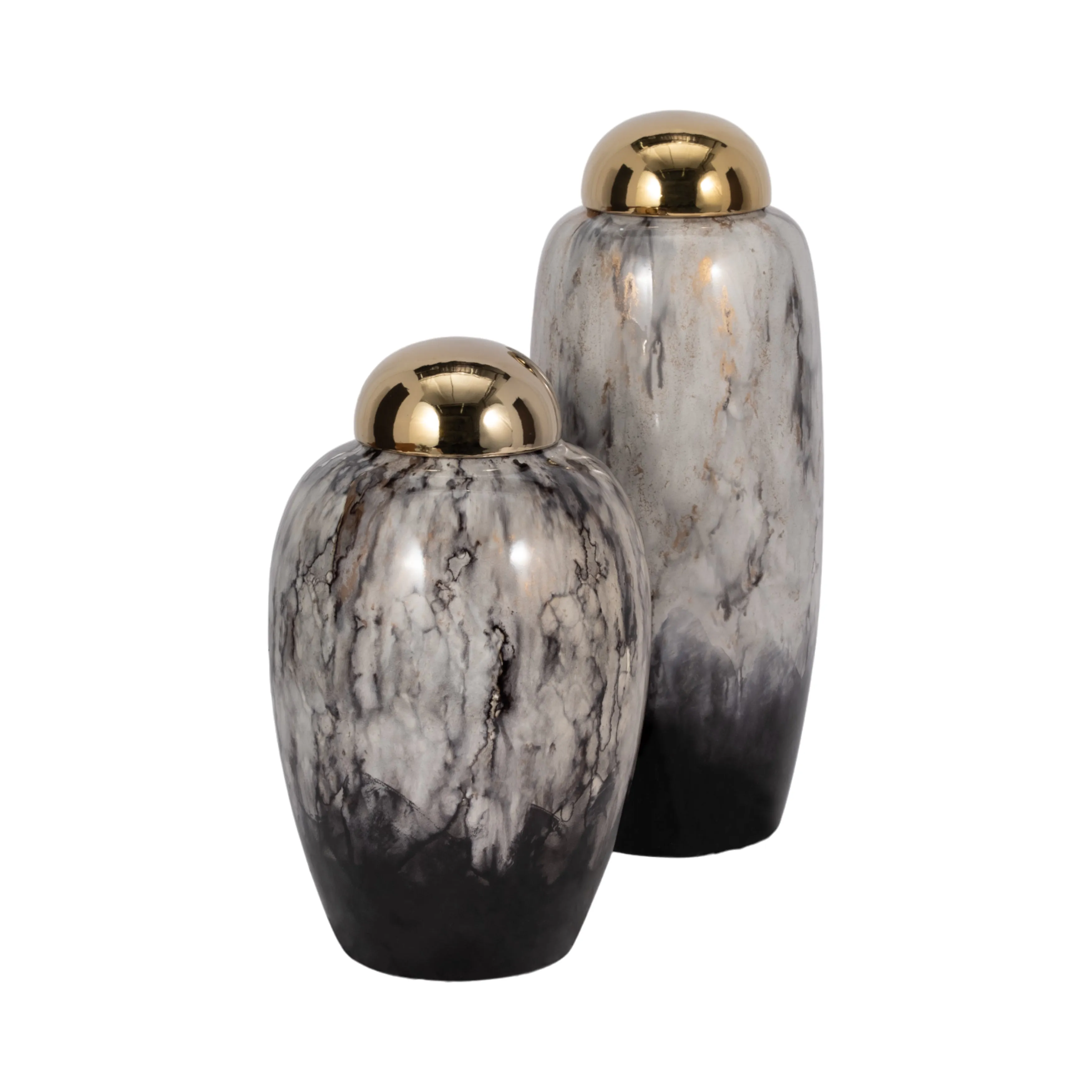 17"H URN W/ GOLD LID, MULTI