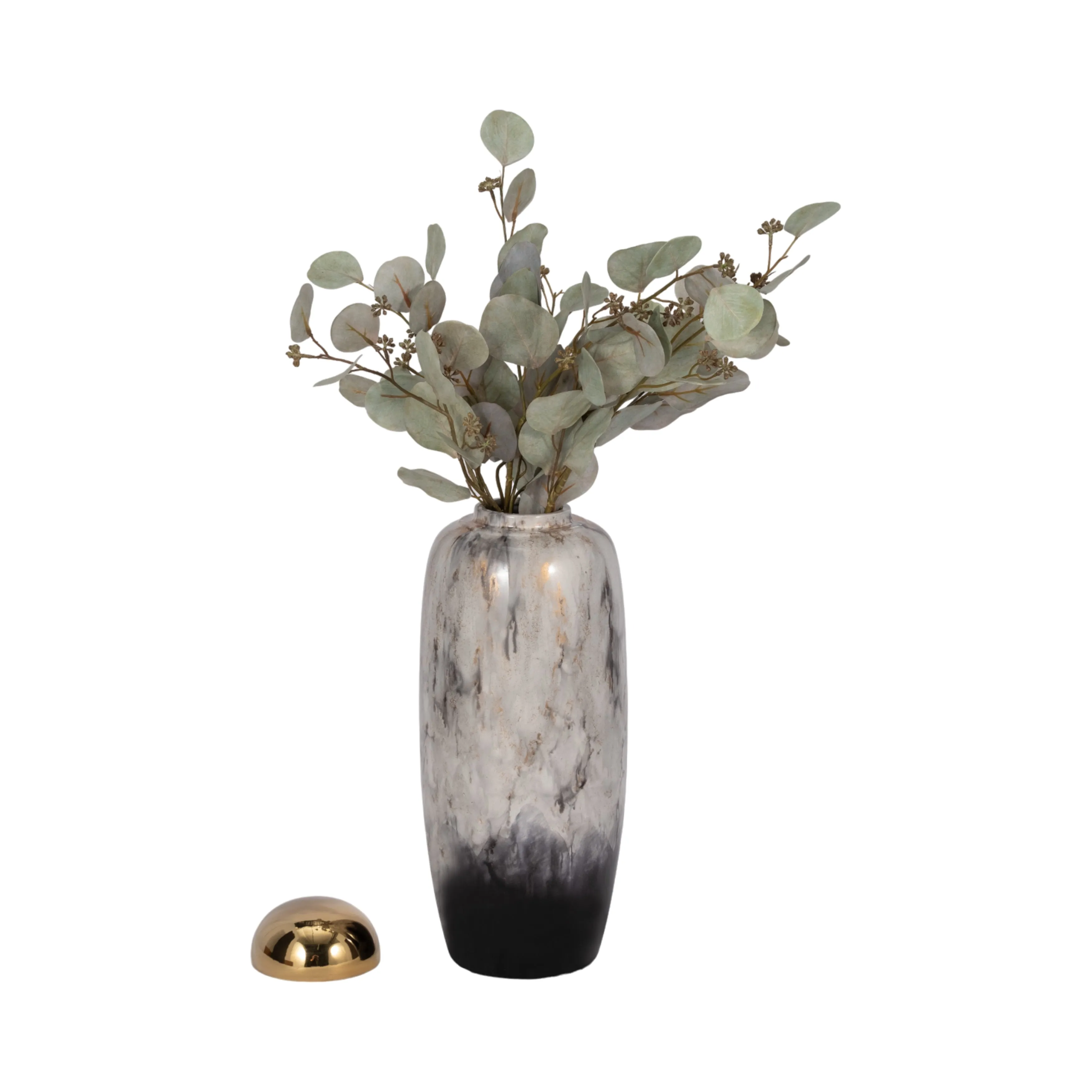 17"H URN W/ GOLD LID, MULTI