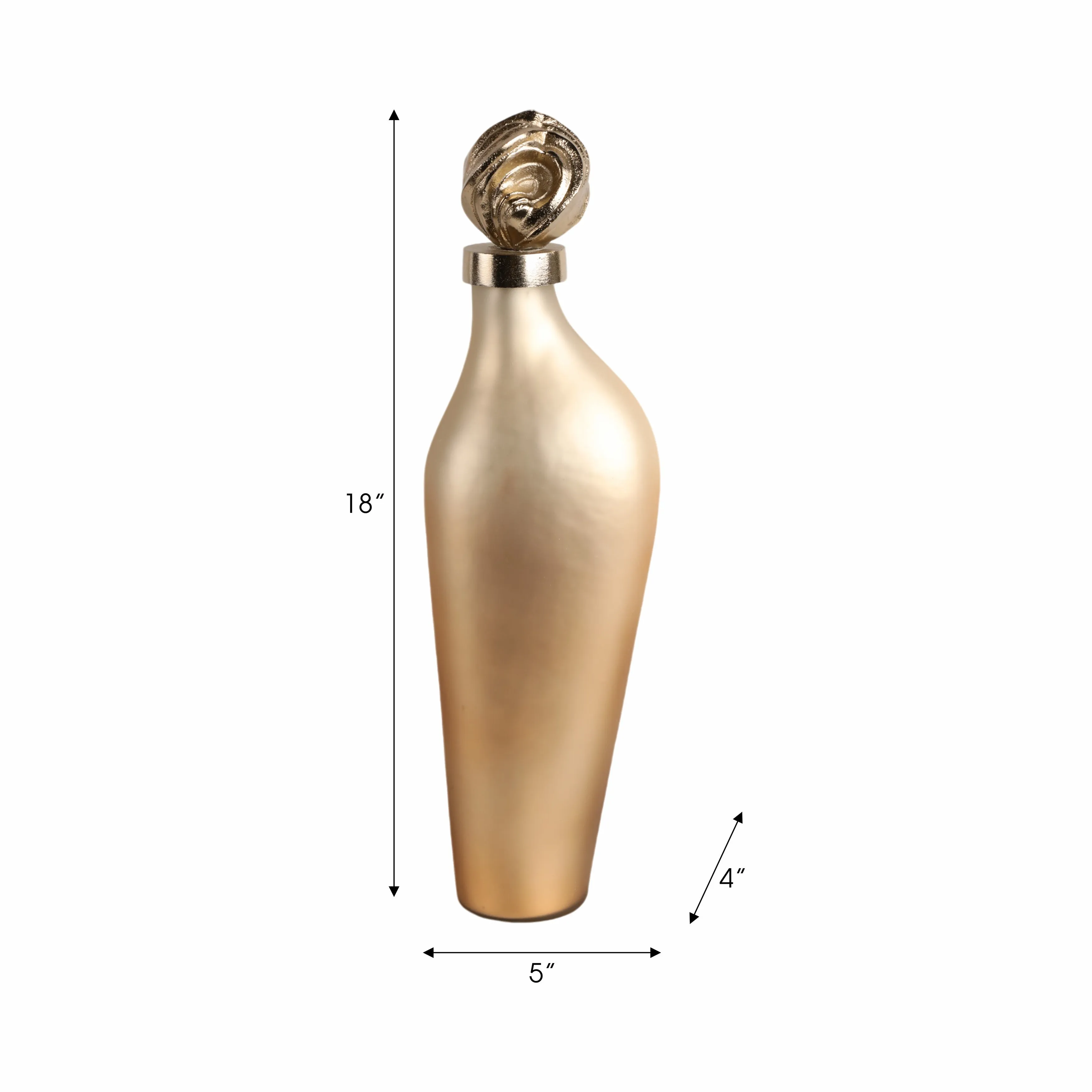 18" Dakar Sm Glass Bottle W/aluminum Lid