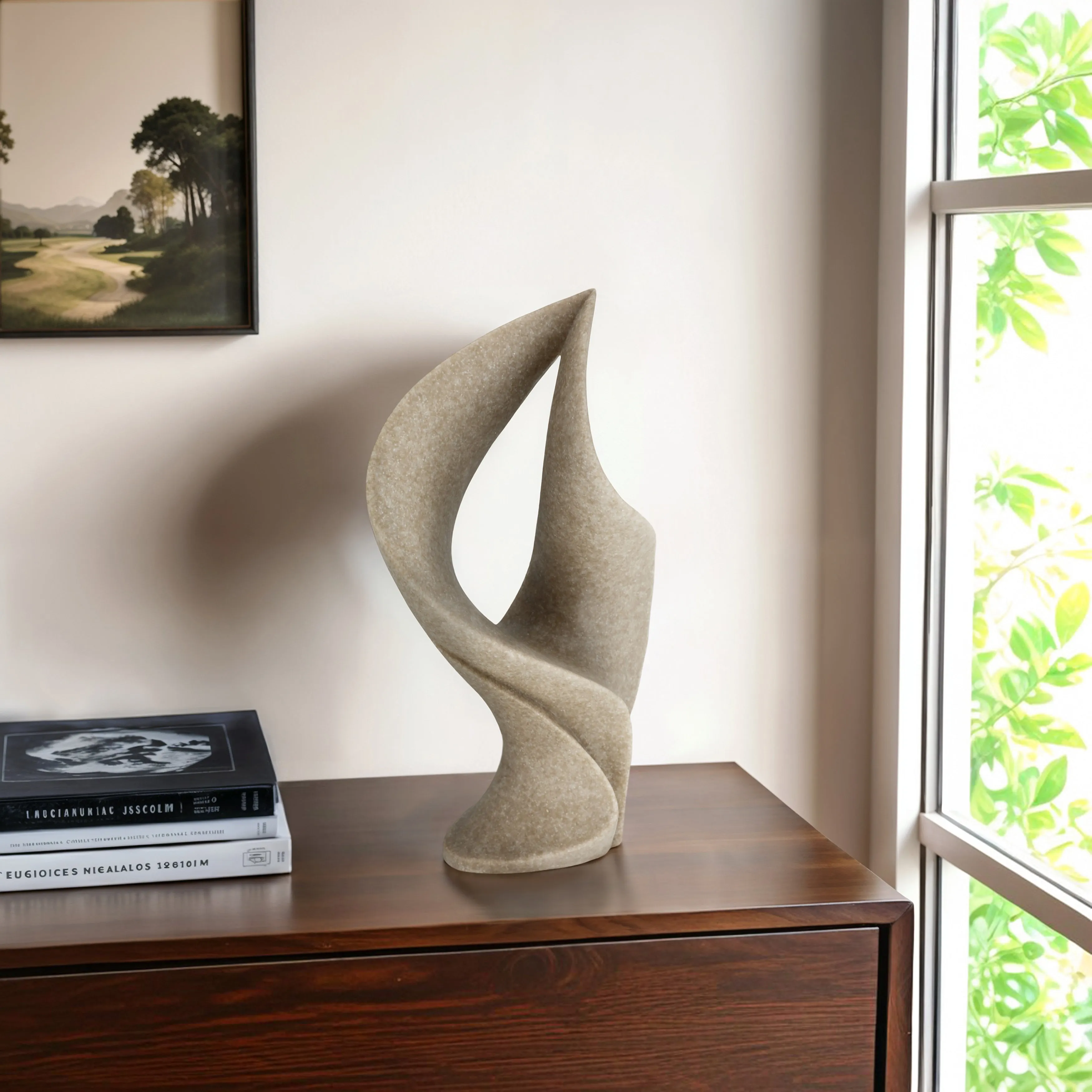18" Flowood Brown Quartz Resin Statuary