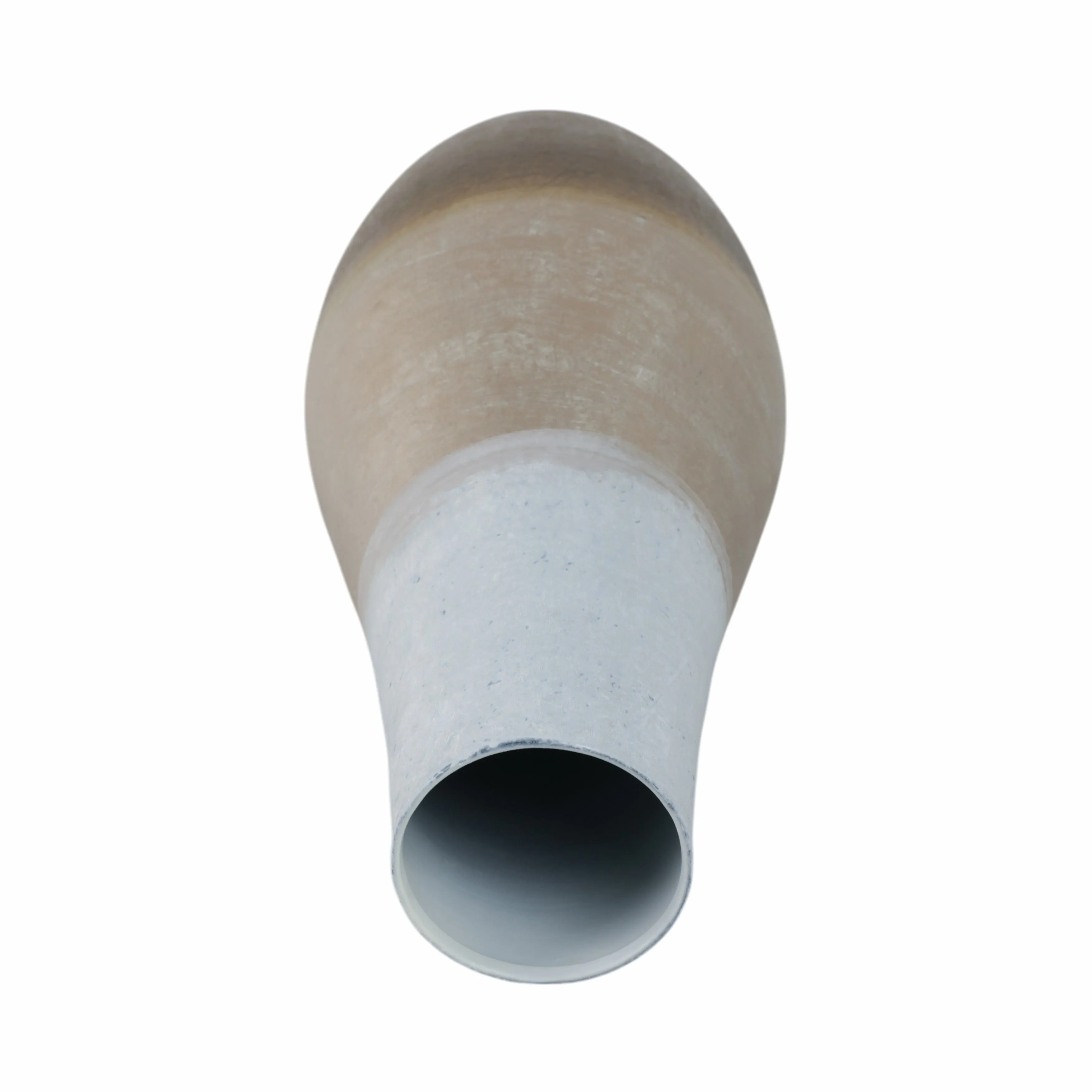 18" Gold Ombre Metal Hourglass Vase, White/gold