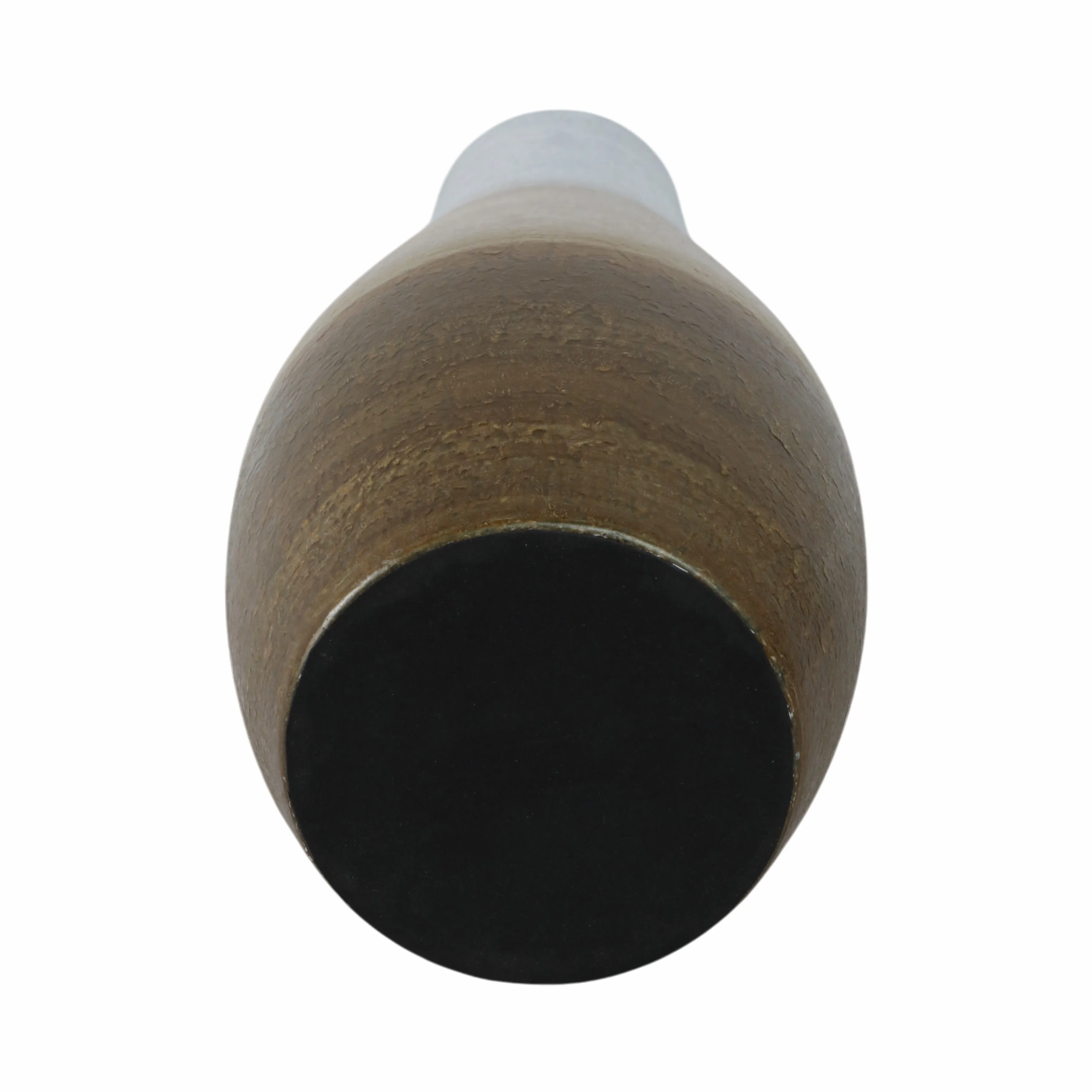 18" Gold Ombre Metal Hourglass Vase, White/gold