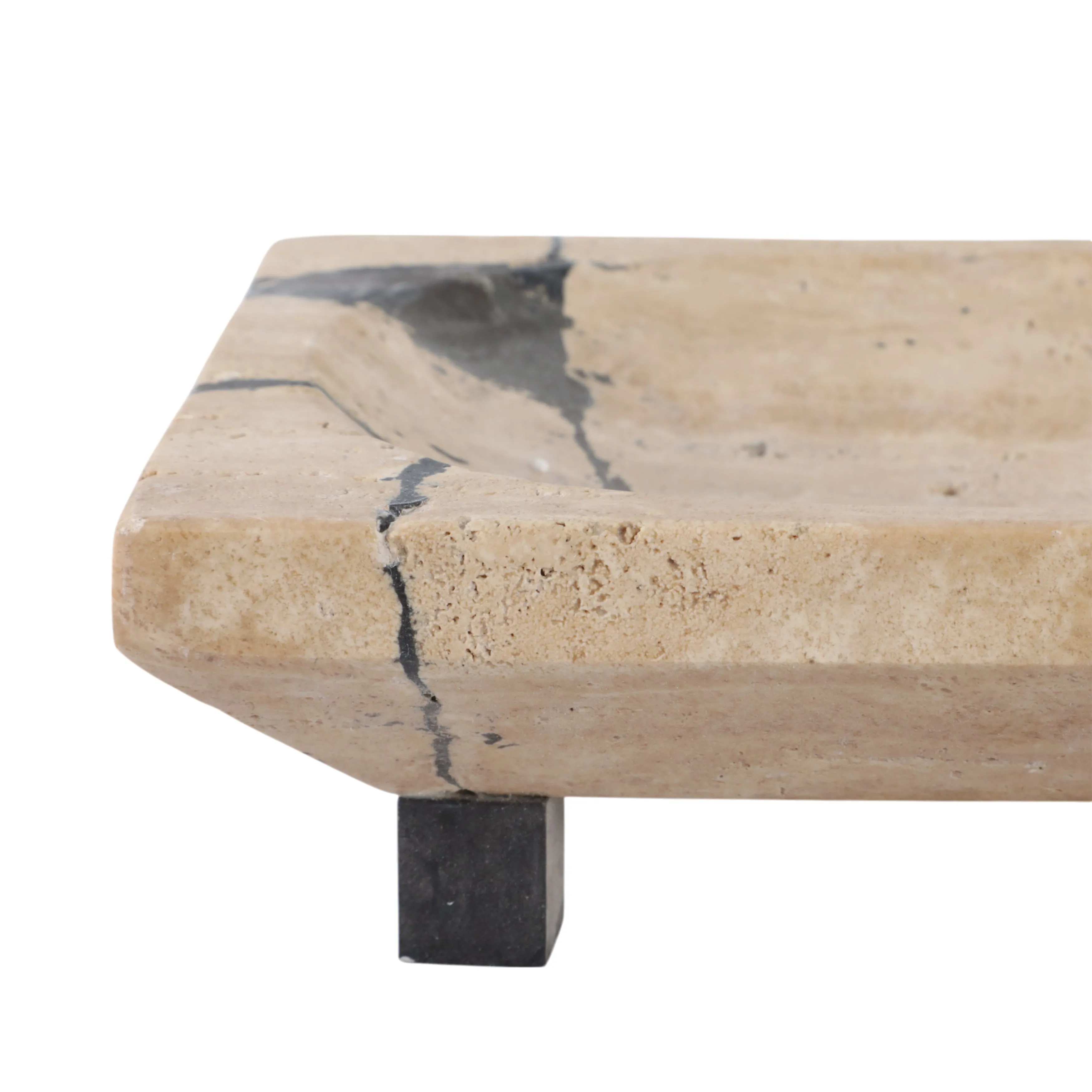 18" Gorda Crackle Travertine Tray