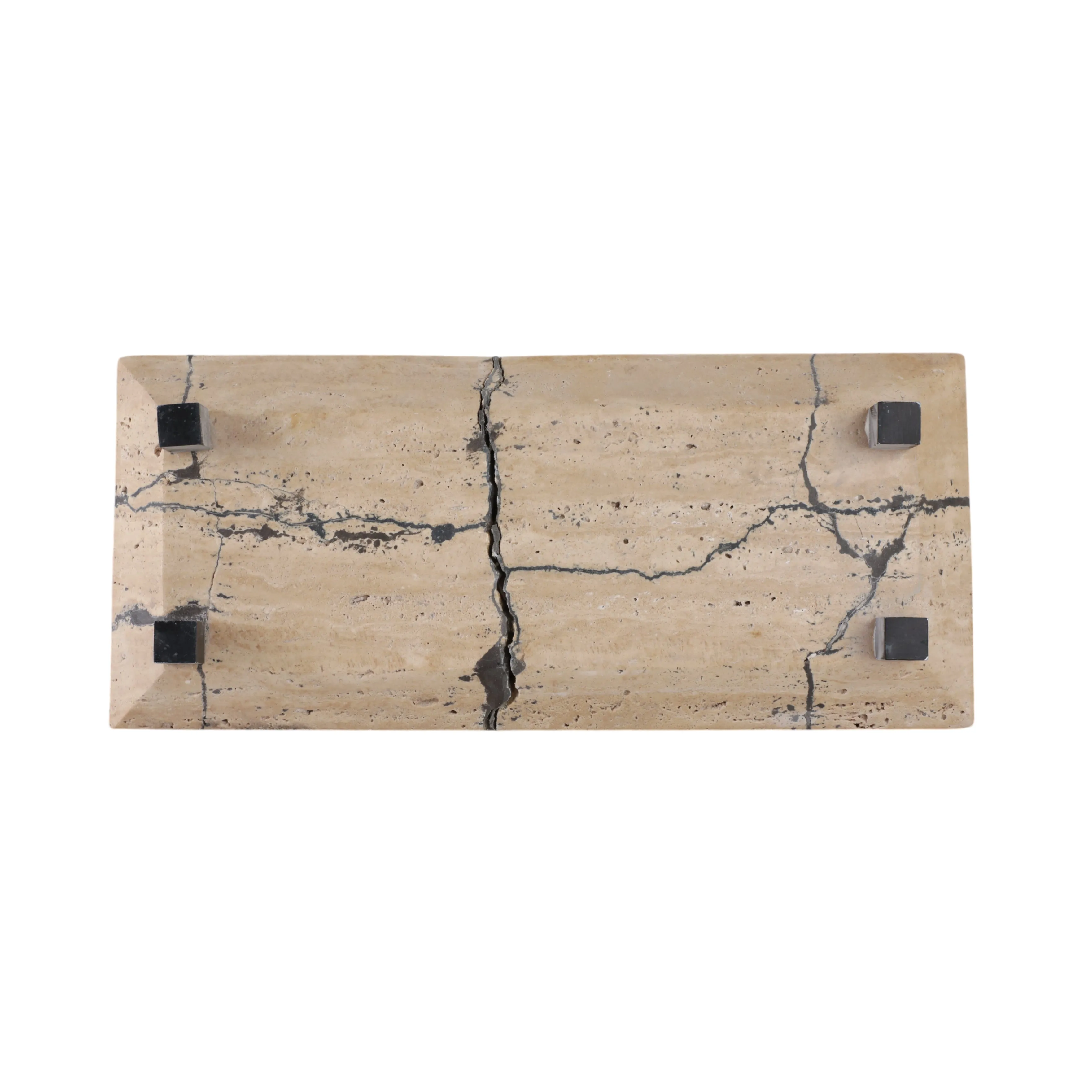 18" Gorda Crackle Travertine Tray