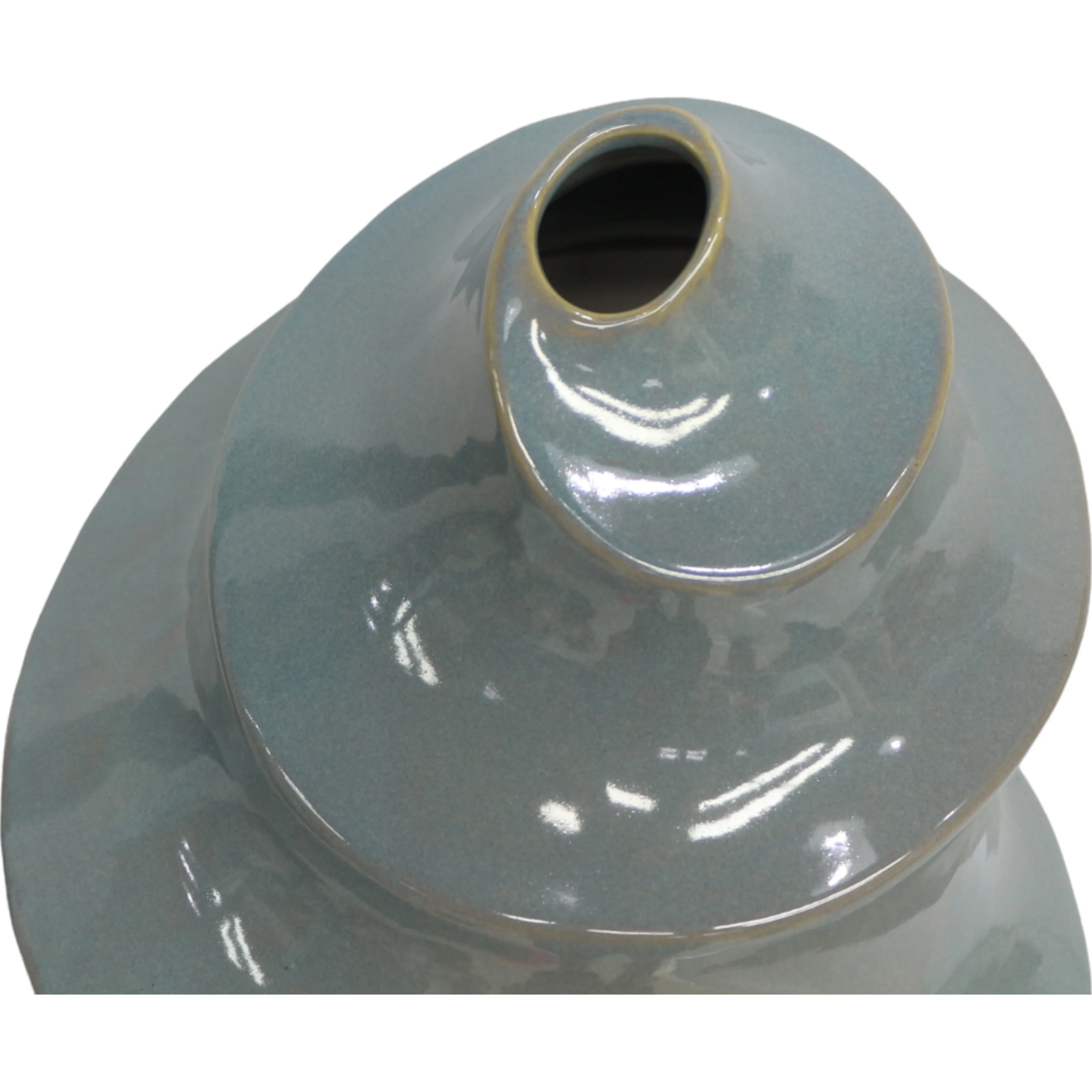 18" Seaside Large Blue Cer Vase