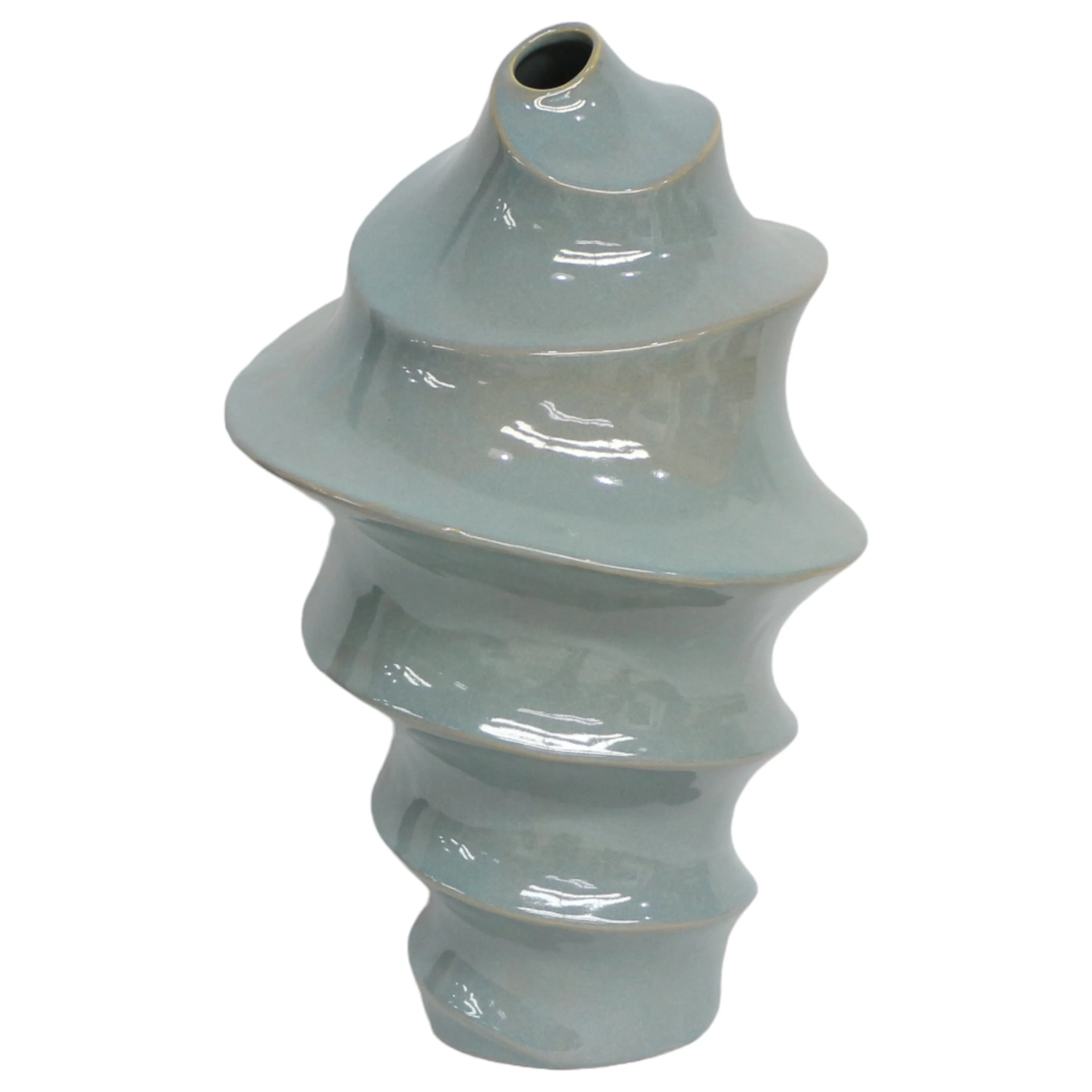 18" Seaside Large Blue Cer Vase
