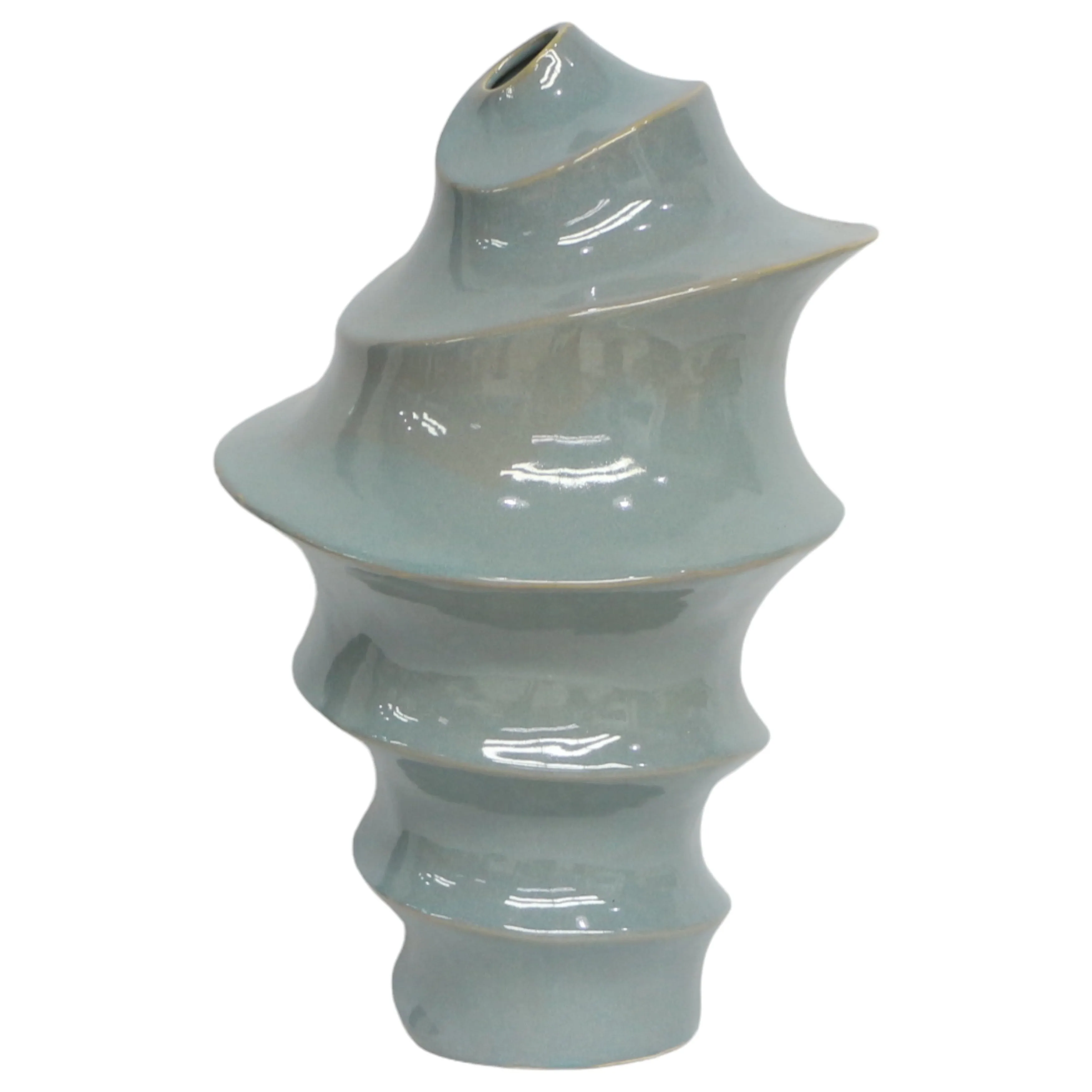 18" Seaside Large Blue Cer Vase