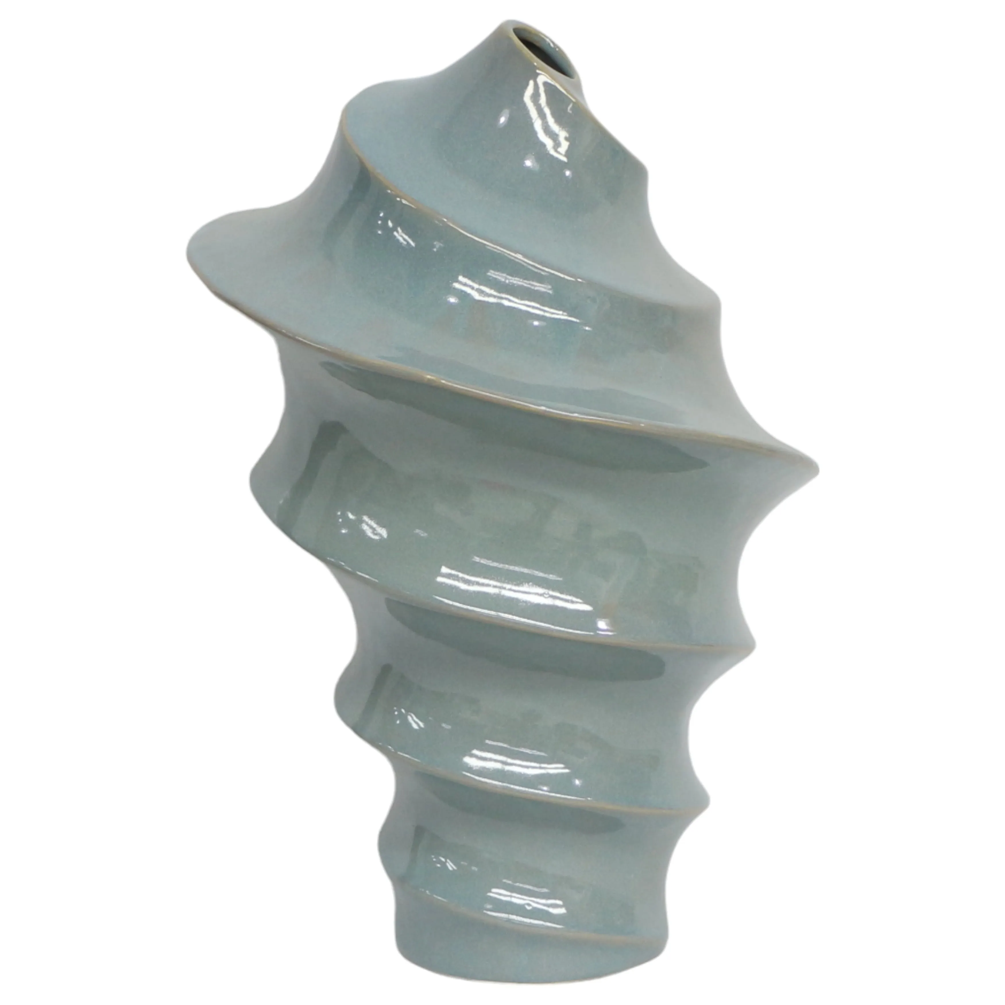 18" Seaside Large Blue Cer Vase