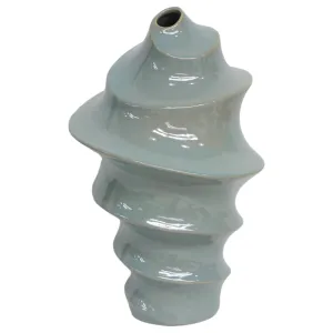 18" Seaside Large Blue Cer Vase