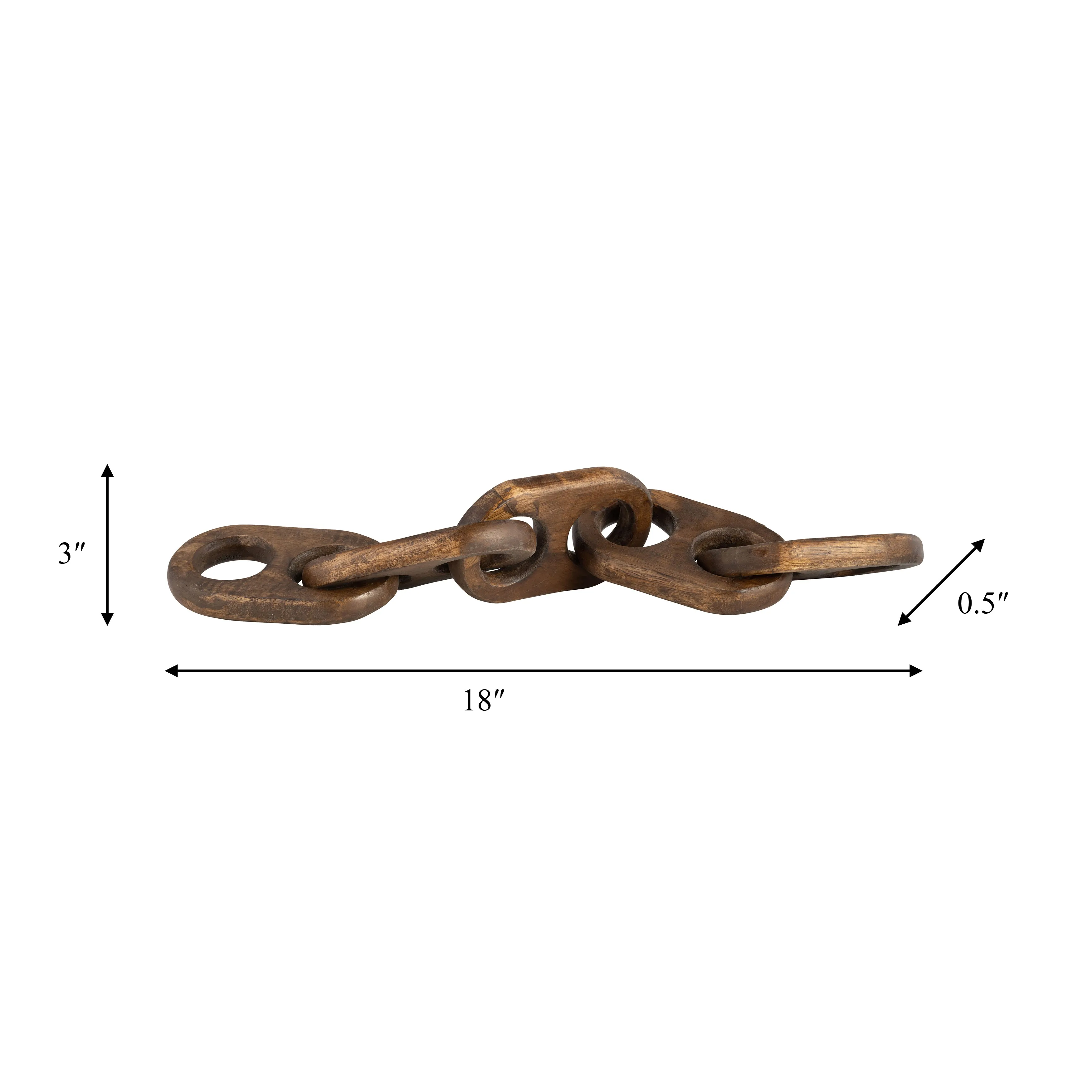18" WOODEN CHAINS, BROWN
