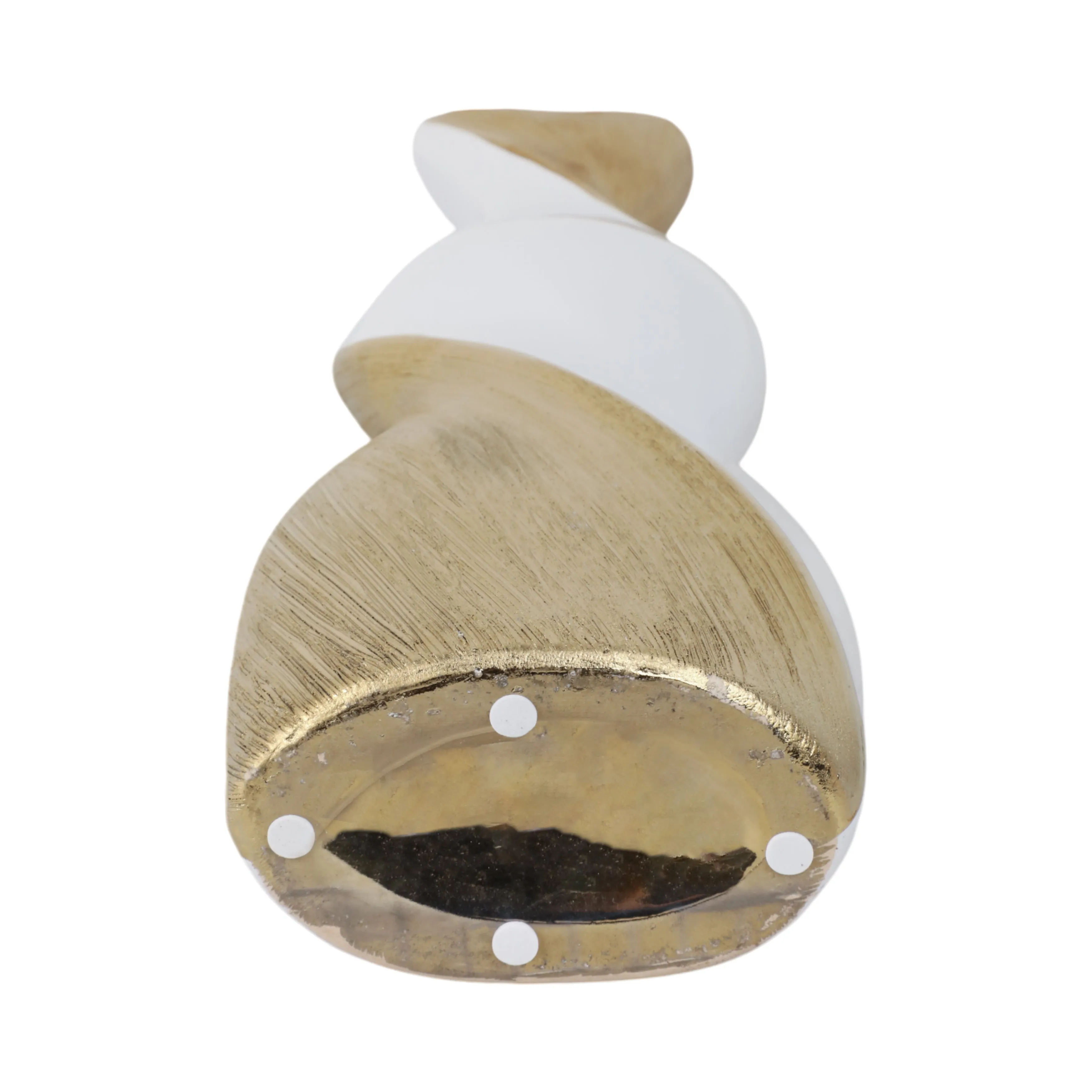 20" TWISTED VASE, WHITE/GOLD