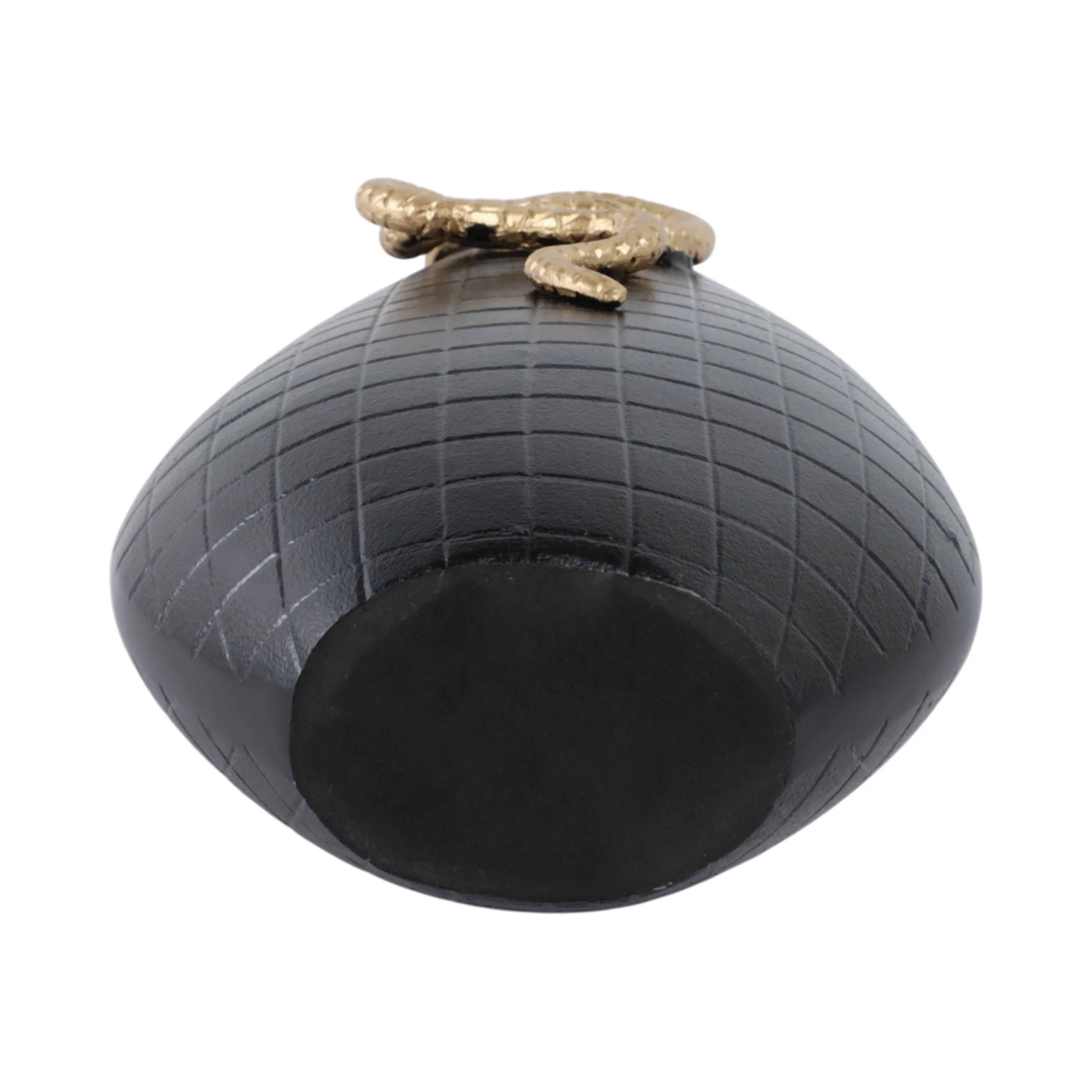 21x11" Curved Snake On Vase, Black/gold