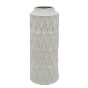 22"H TEARDROP VASE, WHITE